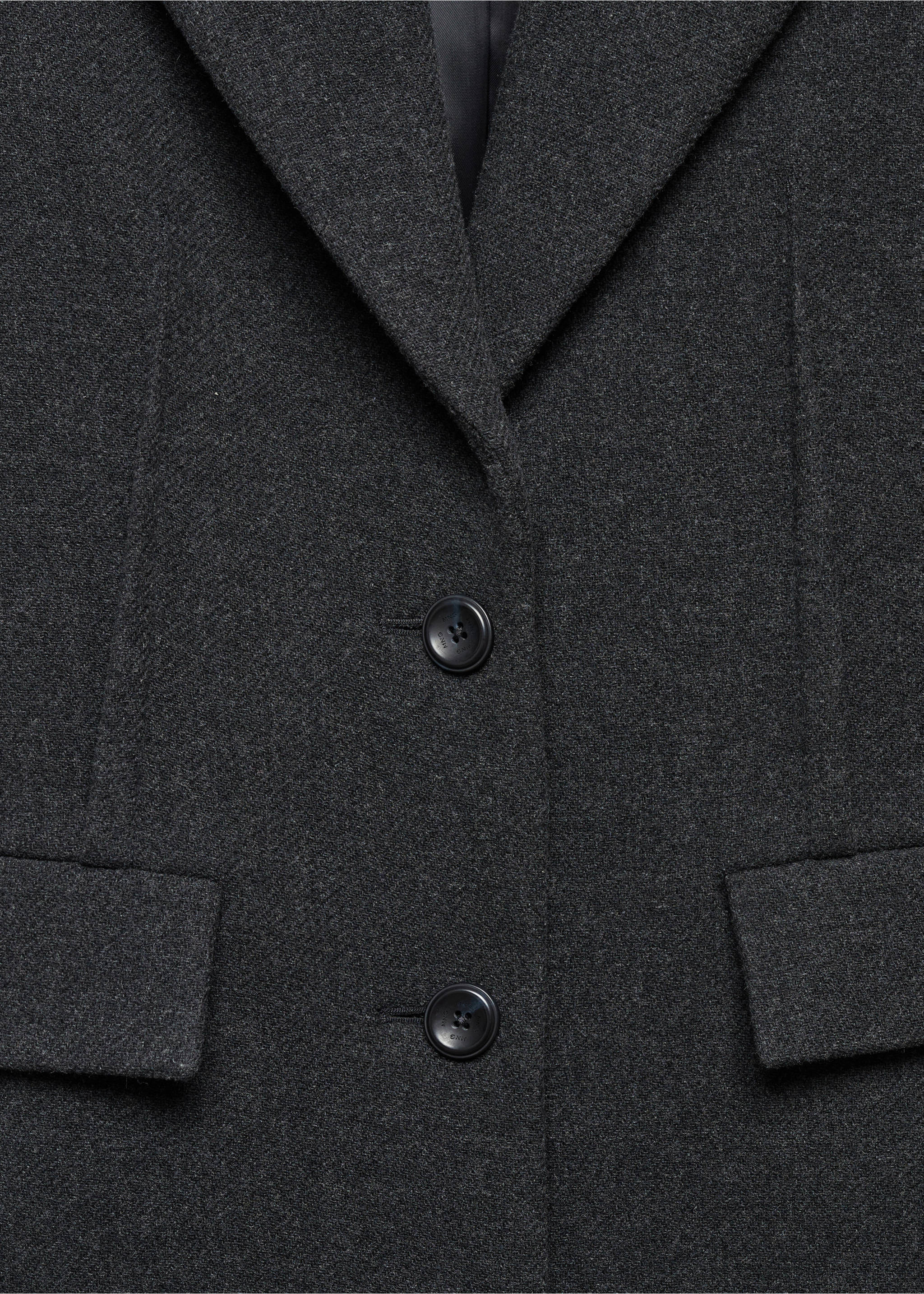 100% wool coat - Details of the article 8, Grey. Ref: 57057746-00.