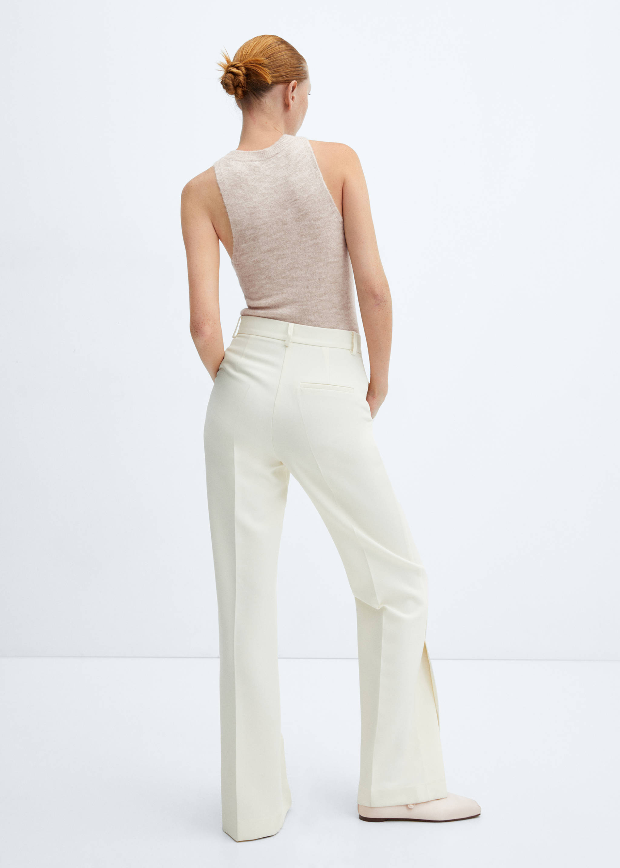 Top din tricot de bumbac și in - Spatele articolului