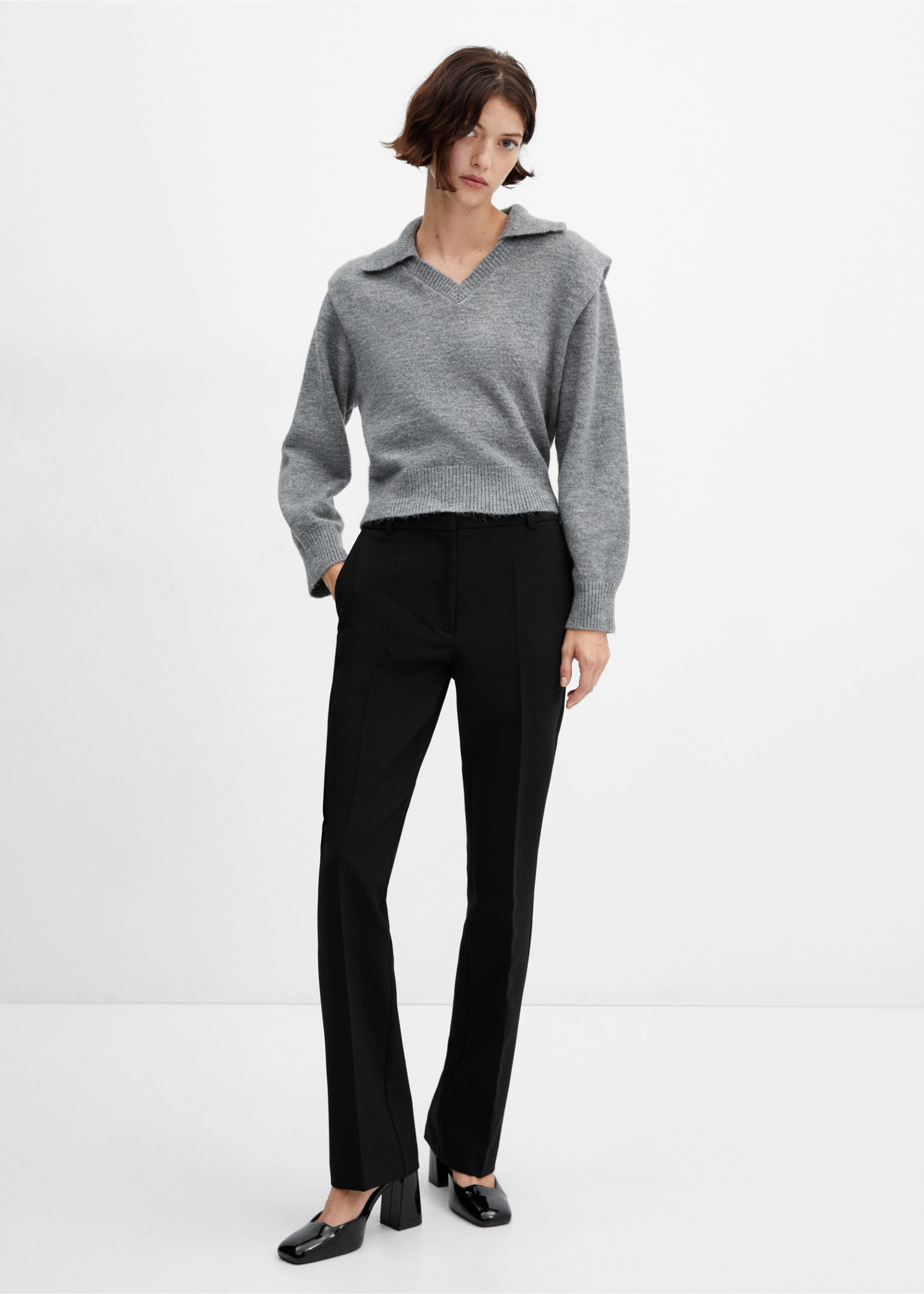 Pantalon flare taille normale - Plan général, Noir. Ref: 57057757-00.