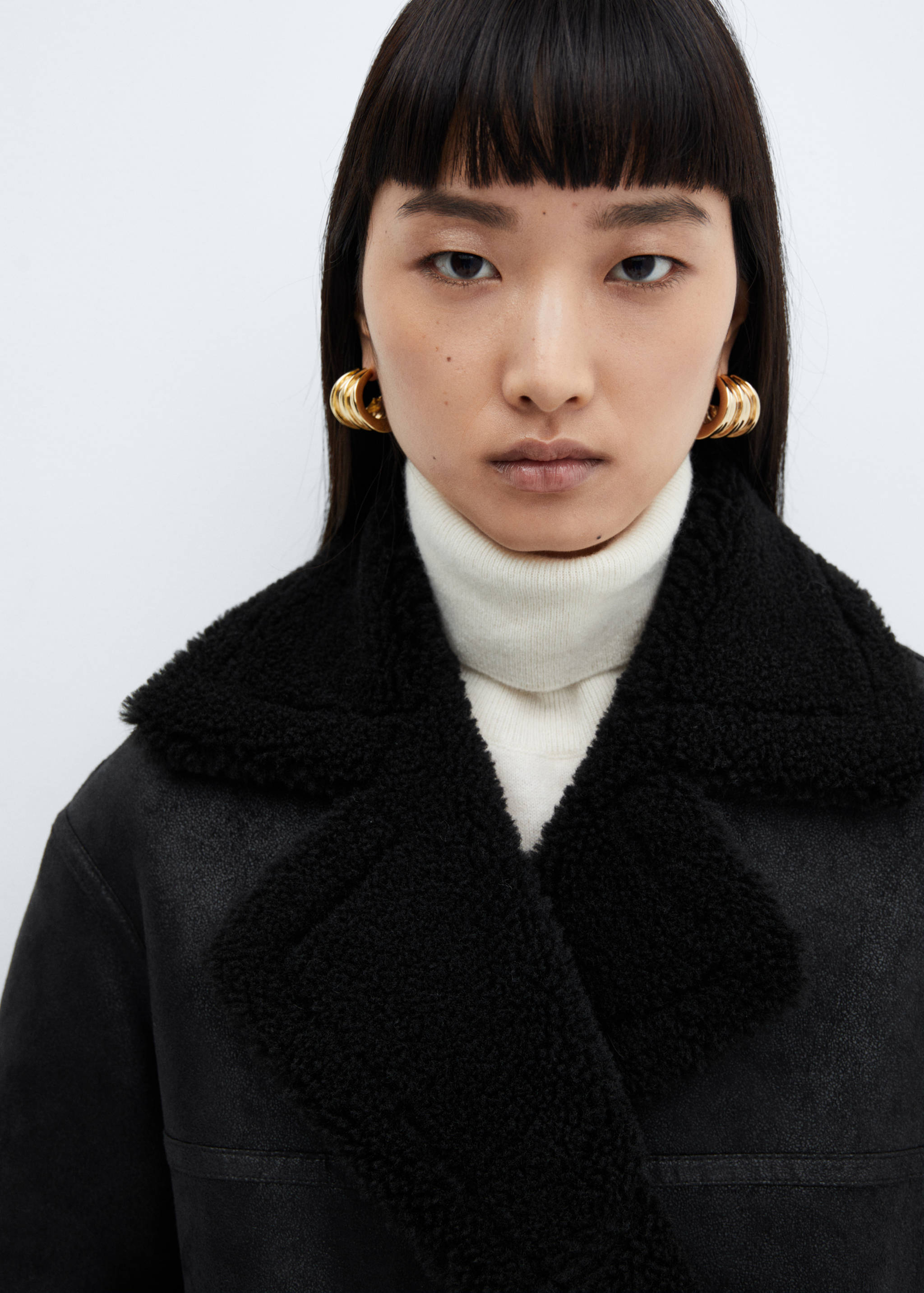 Shearling-lined faux-fur coat - Details of the article 1