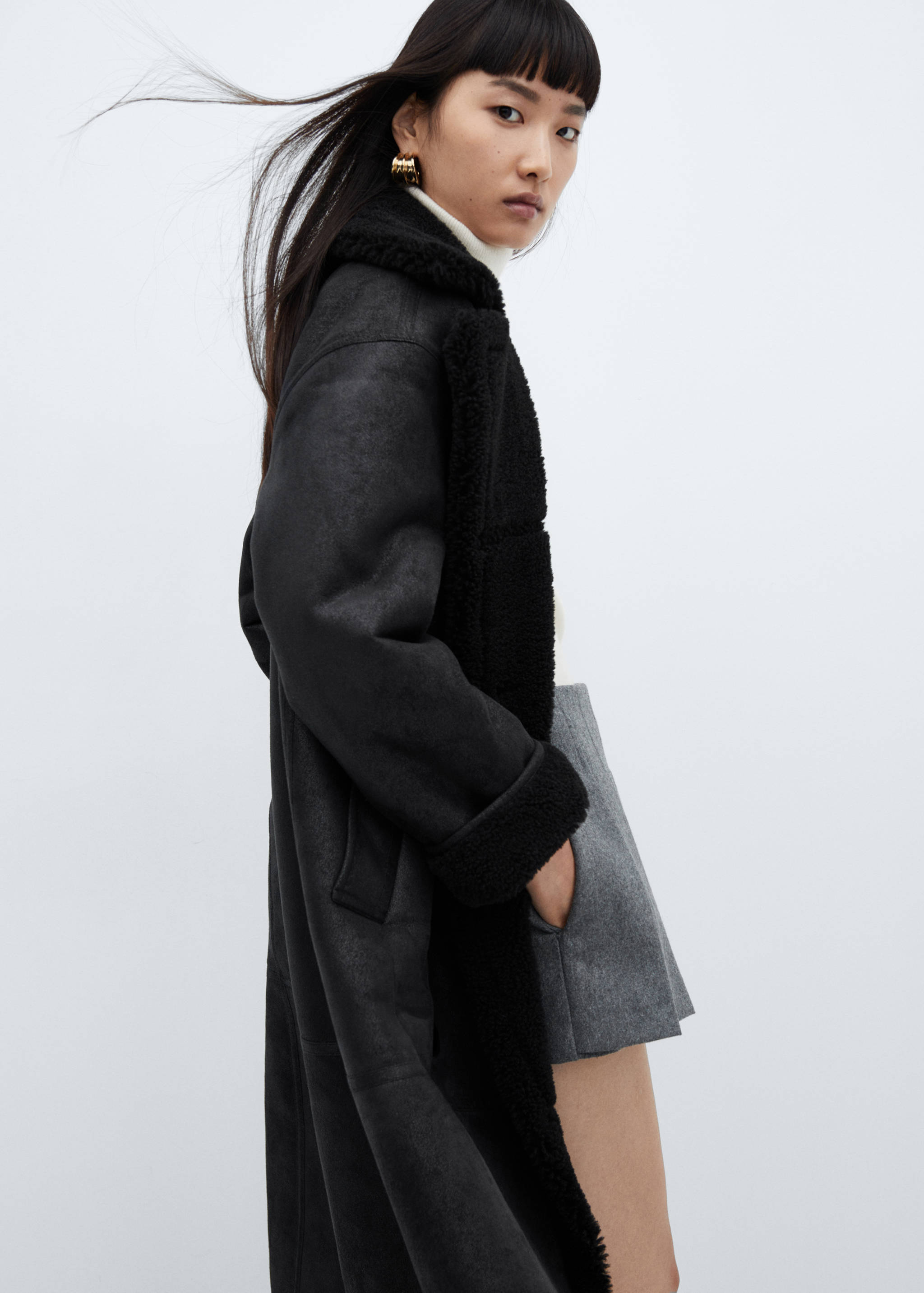 Shearling-lined faux-fur coat - Details of the article 2