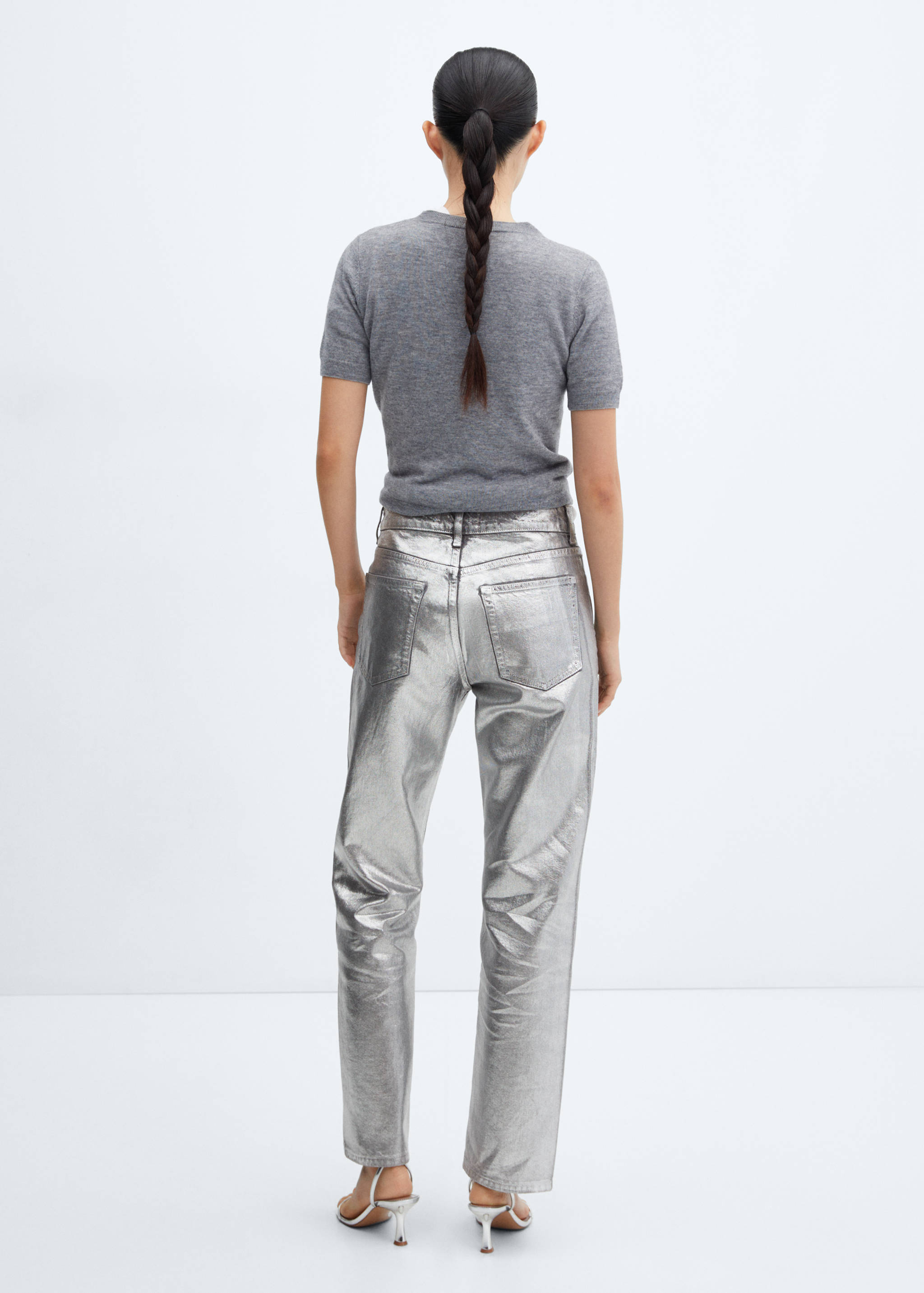 Straight foil jeans - Reverse of the article