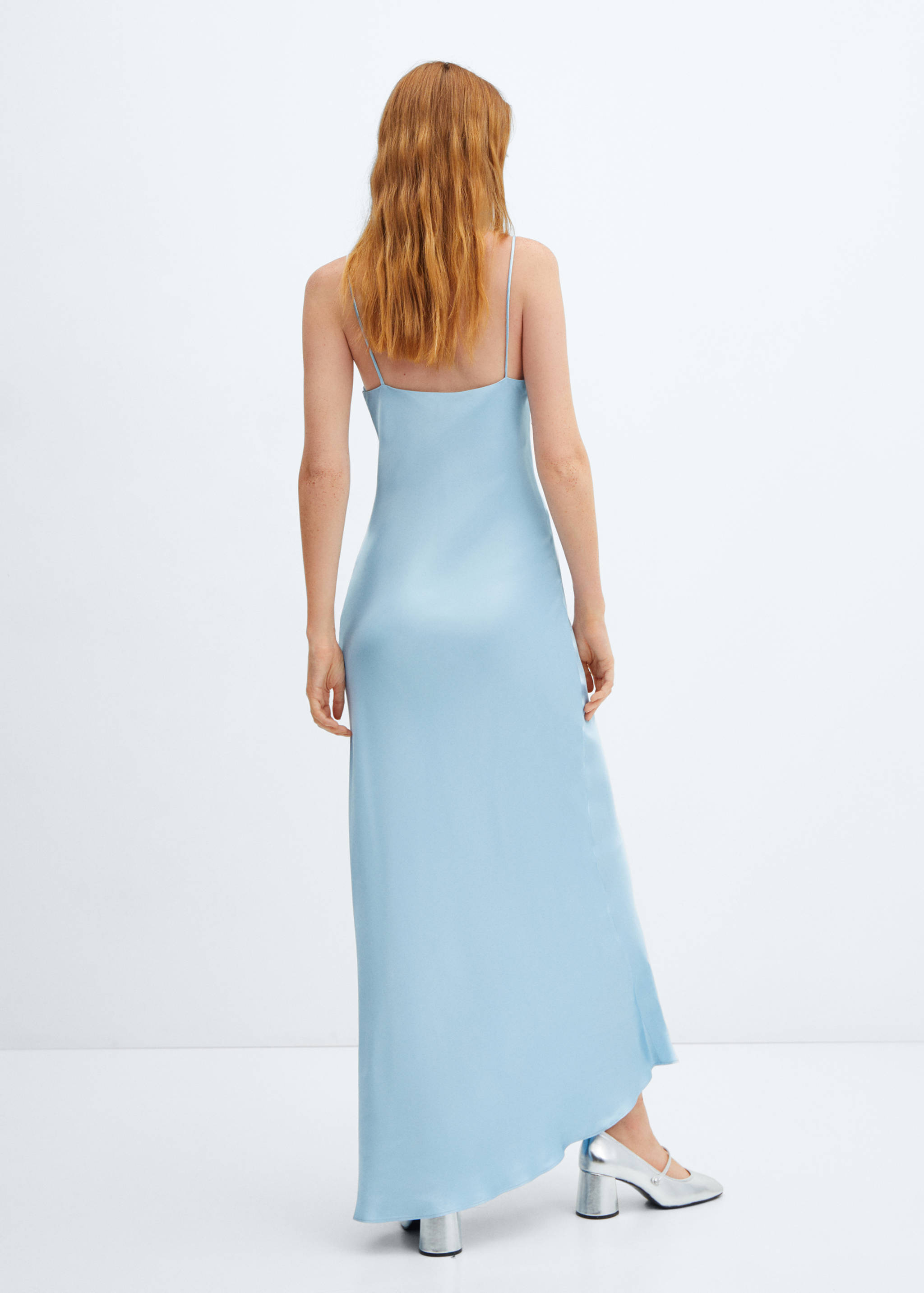 Strapless satin dress - Reverse of the article