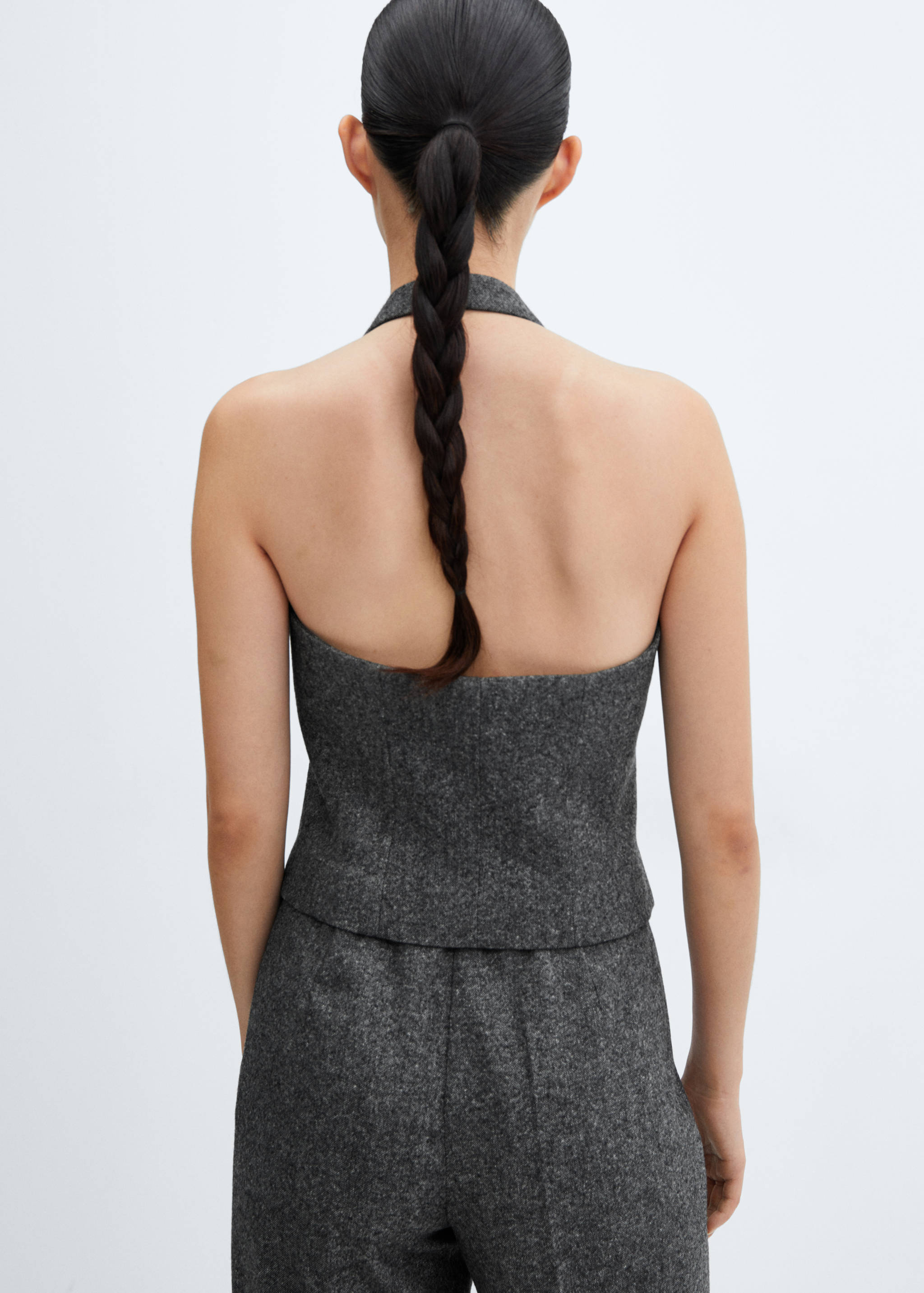 Karierte Anzugweste aus Woll-Mix - Rückseite des Artikels