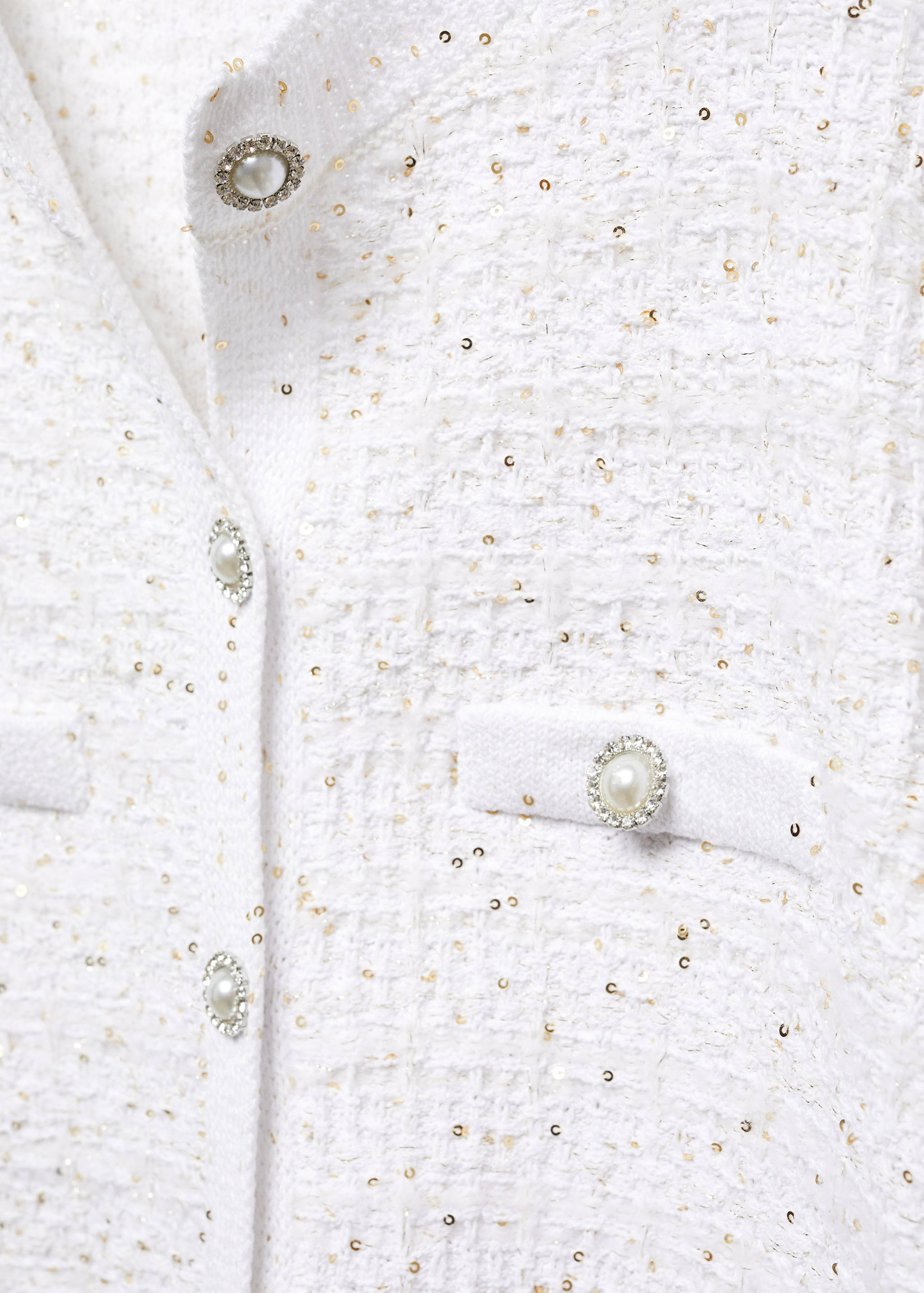 Tweed cardigan with jewel button - Details of the article 8