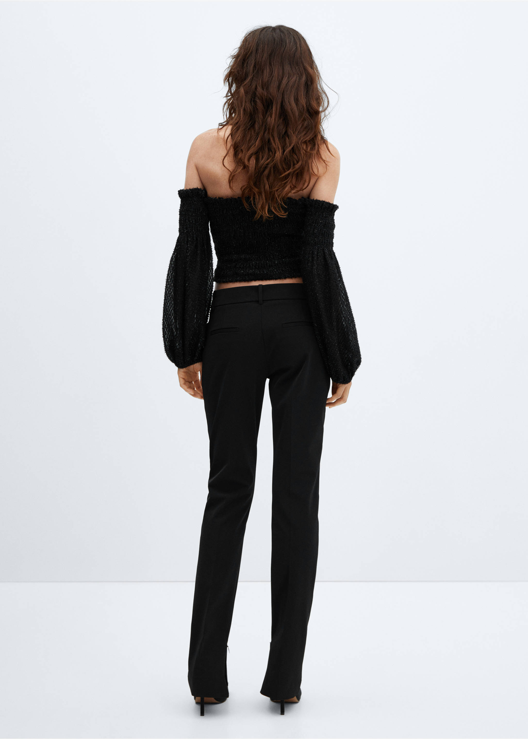 Blouse Lurex épaules dénudées - Verso de l’article, Noir. Ref: 57059095-00.