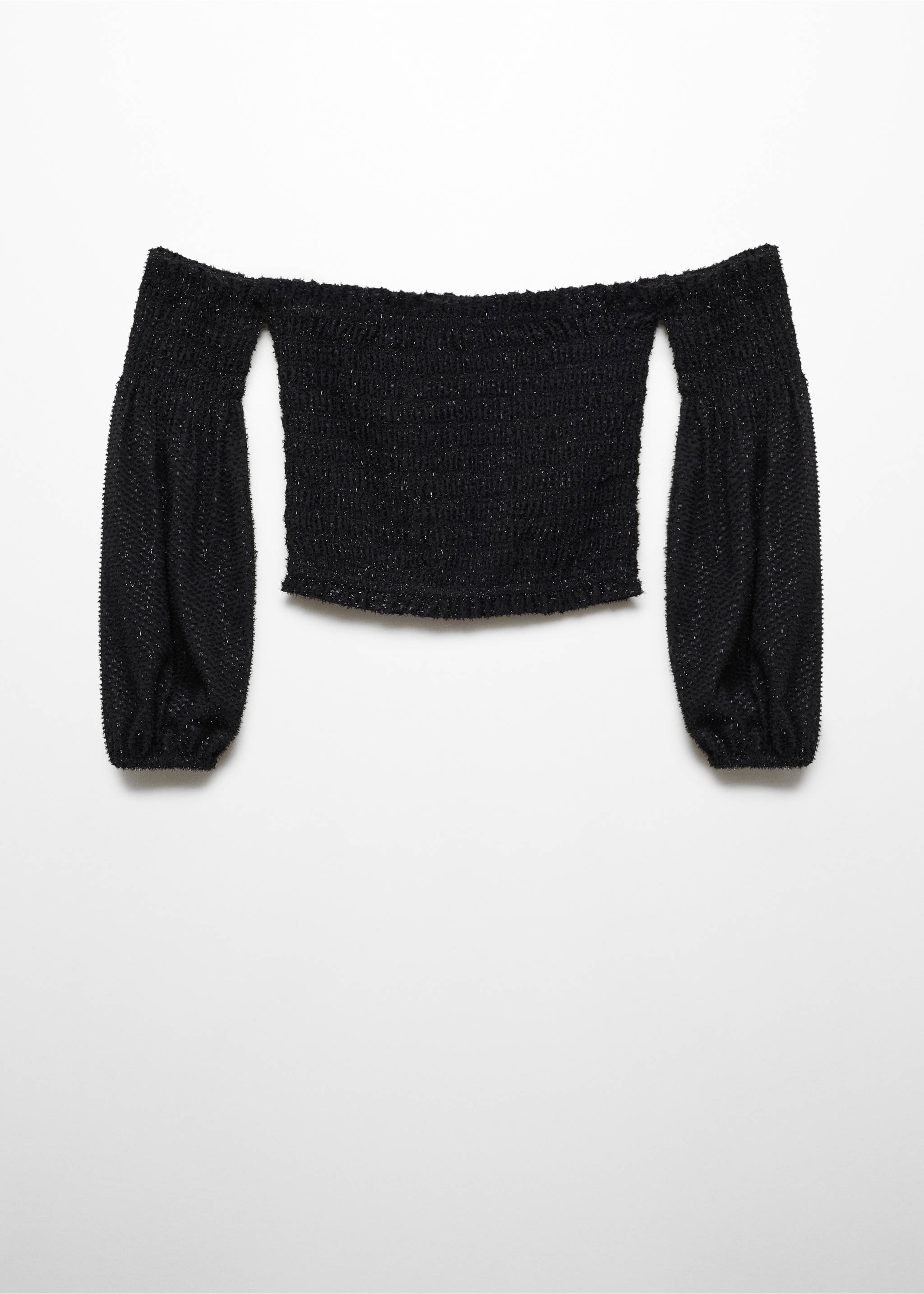 Blouse Lurex épaules dénudées - Article sans modèle, Noir. Ref: 57059095-00.