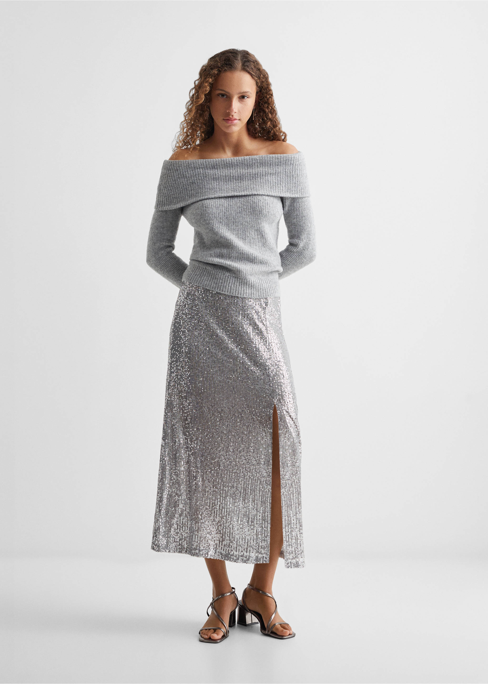 Sequin skirt - General plane, Silver. Ref: 57059216-00.
