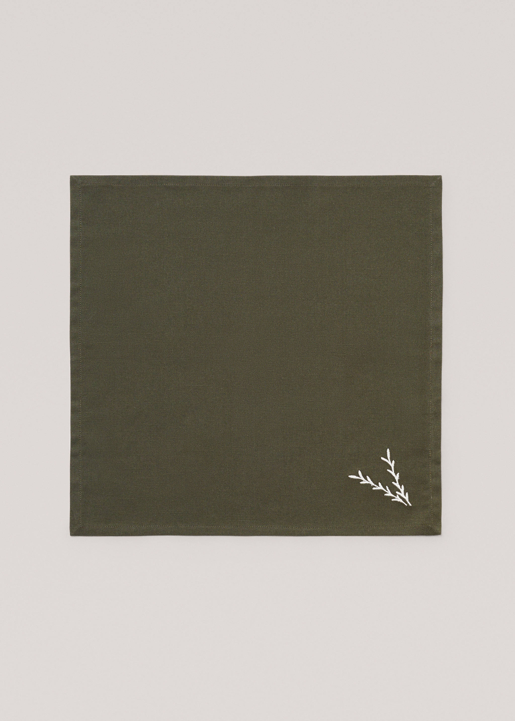 Lot de deux serviettes de table broderie 100 % coton 45x45 cm - Article sans modèle