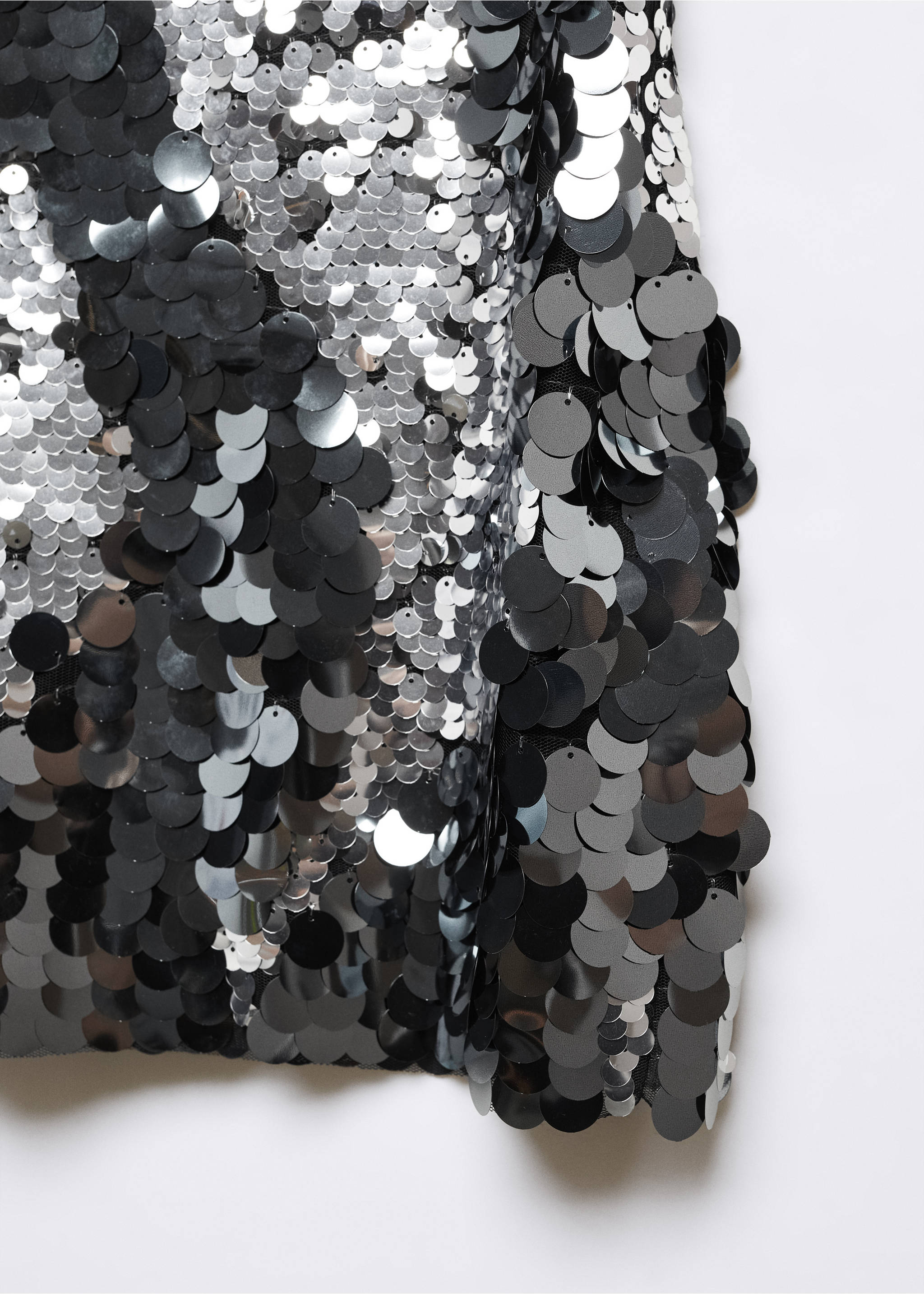 Sequin skirt - Details of the article 8, Silver. Ref: 57059218-00.