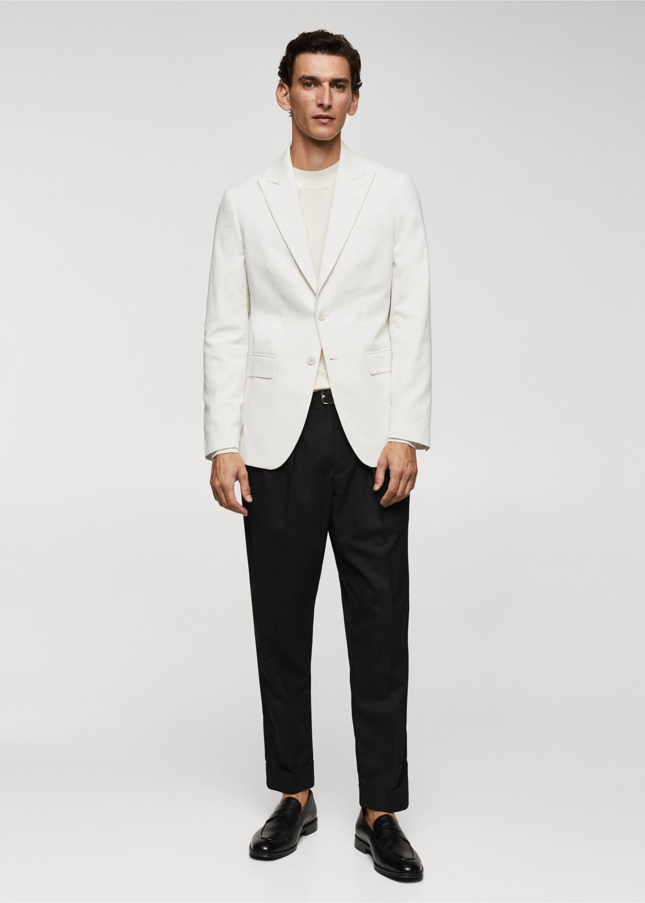 Slim Fit-Cordblazer - Allgemeine Ansicht, Weiß. Ref: 57059405-00.