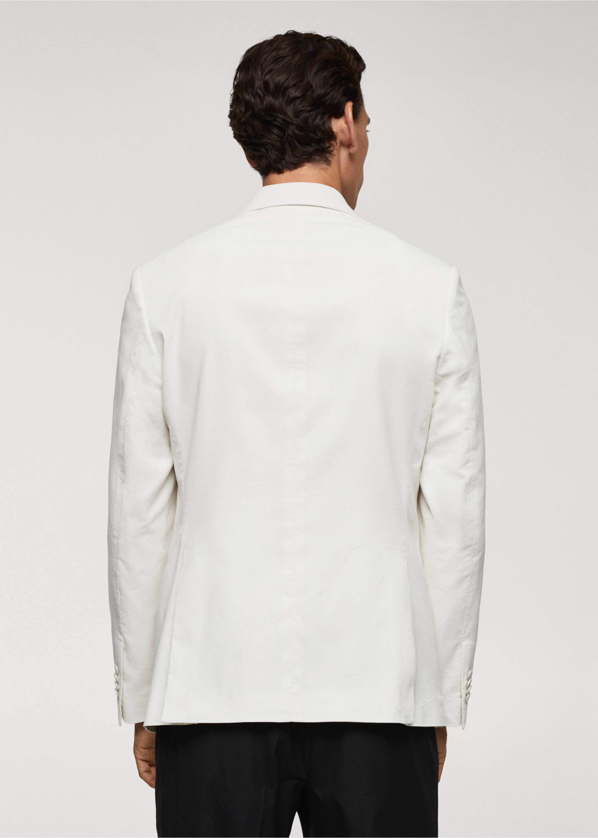 Slim Fit-Cordblazer - Rückseite des Artikels, Weiß. Ref: 57059405-00.