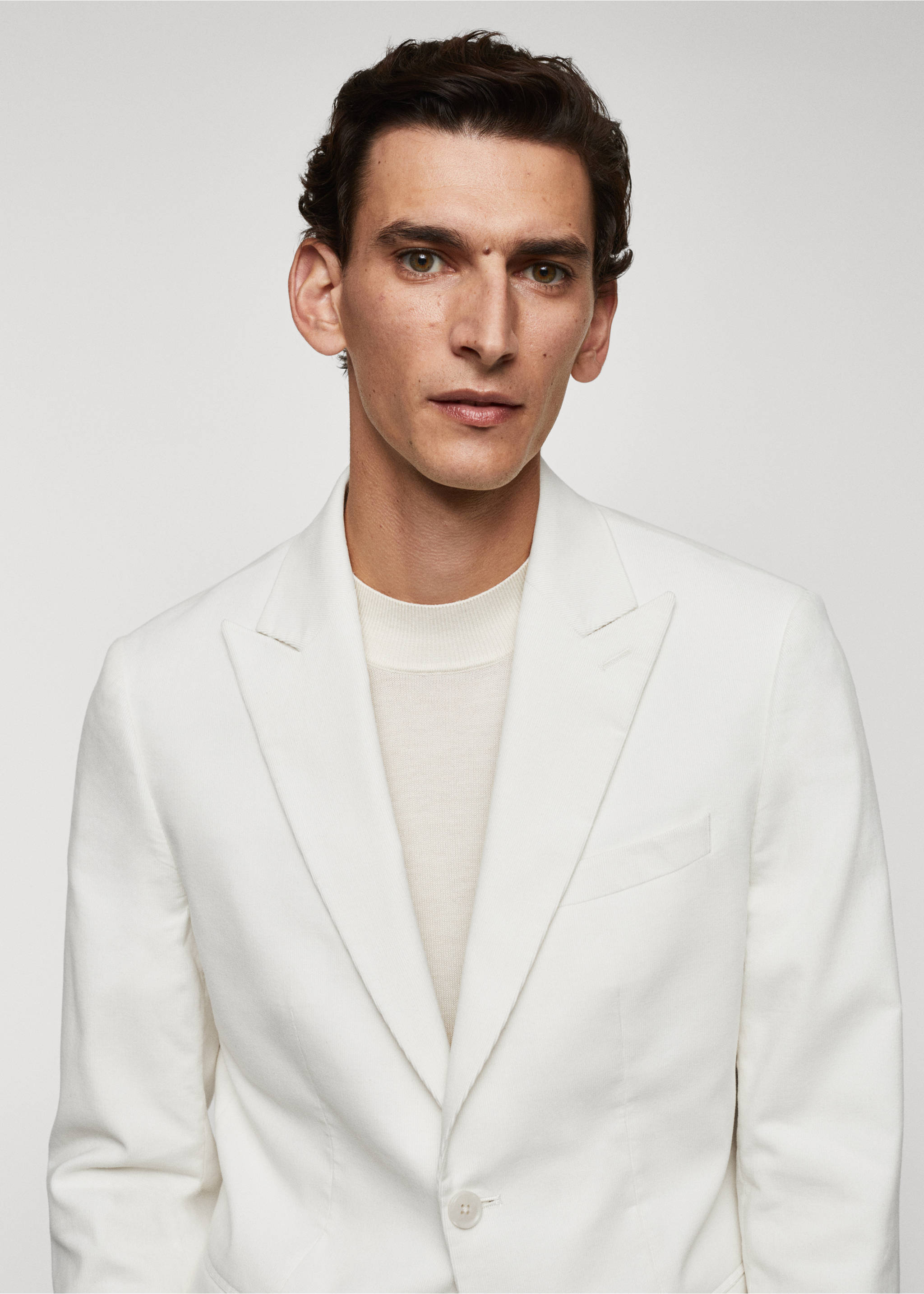 Slim Fit-Cordblazer - Detail des Artikels 1, Weiß. Ref: 57059405-00.