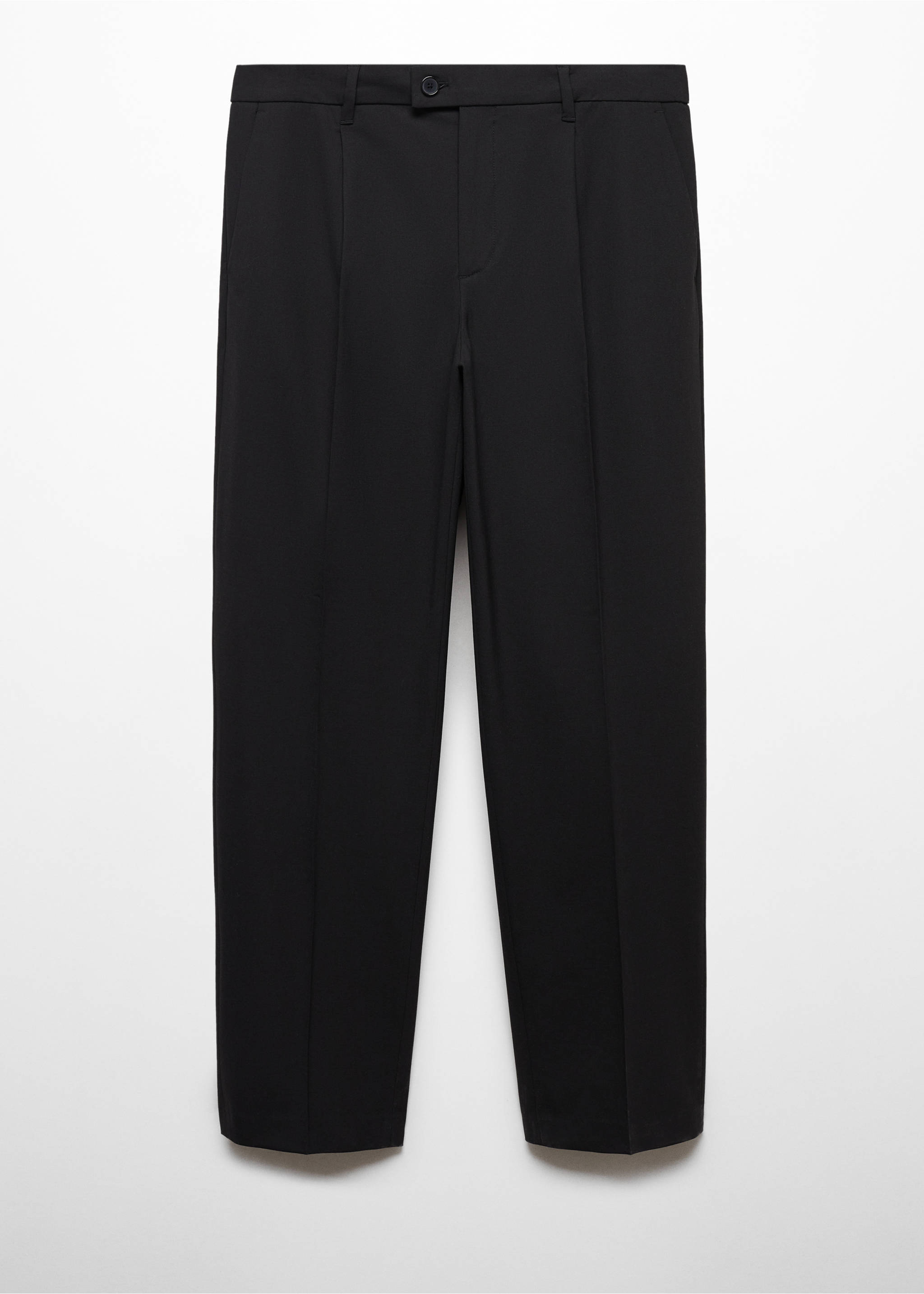 Relaxed-fit wool trousers - Article without model, Black. Ref: 57059407-00.