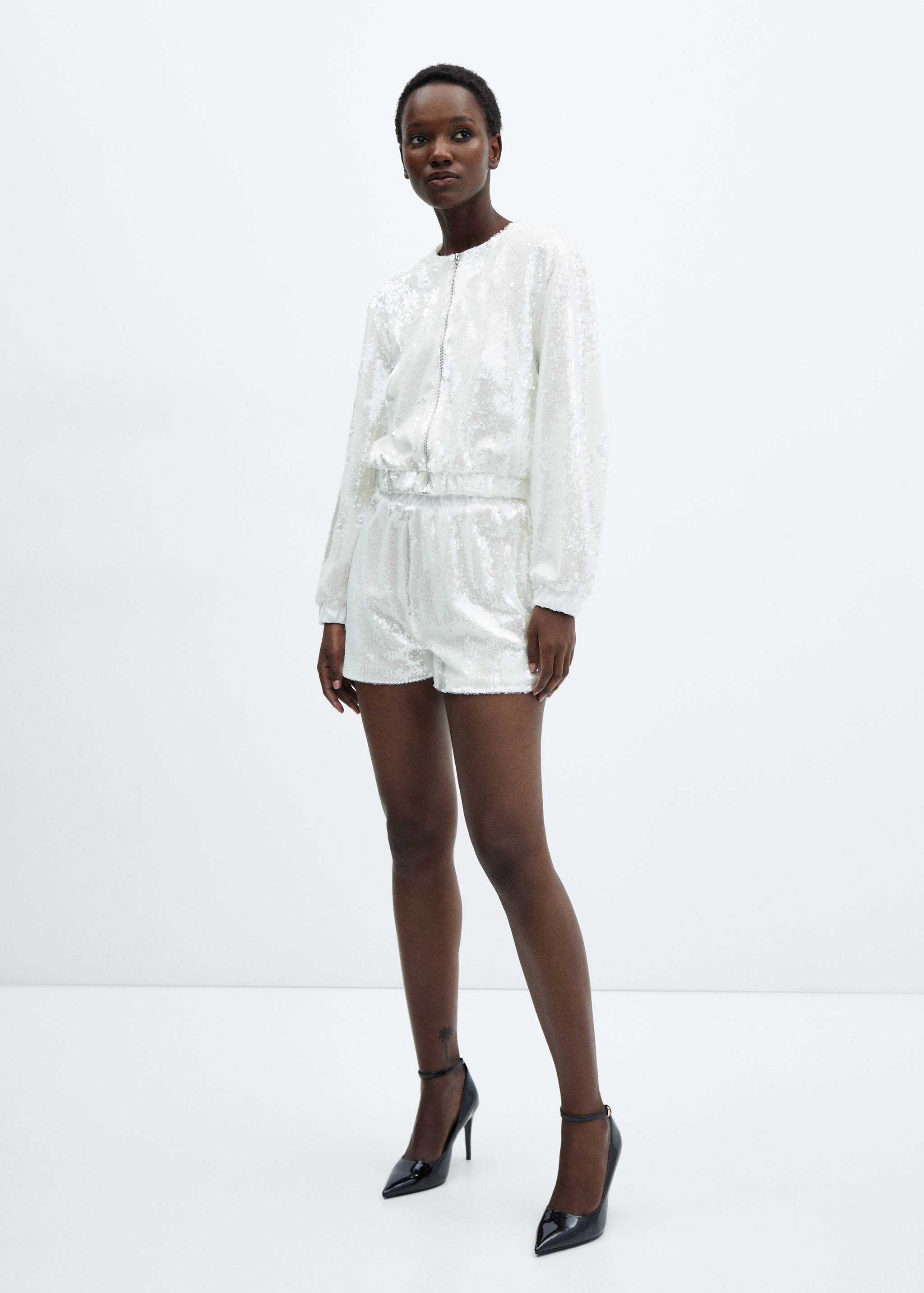 Chaqueta bomber lentejuelas - Plano general