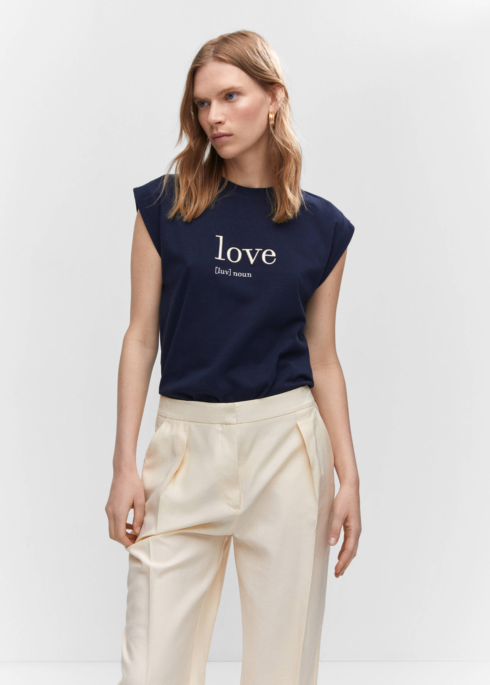 Message cotton T-shirt - Medium plane