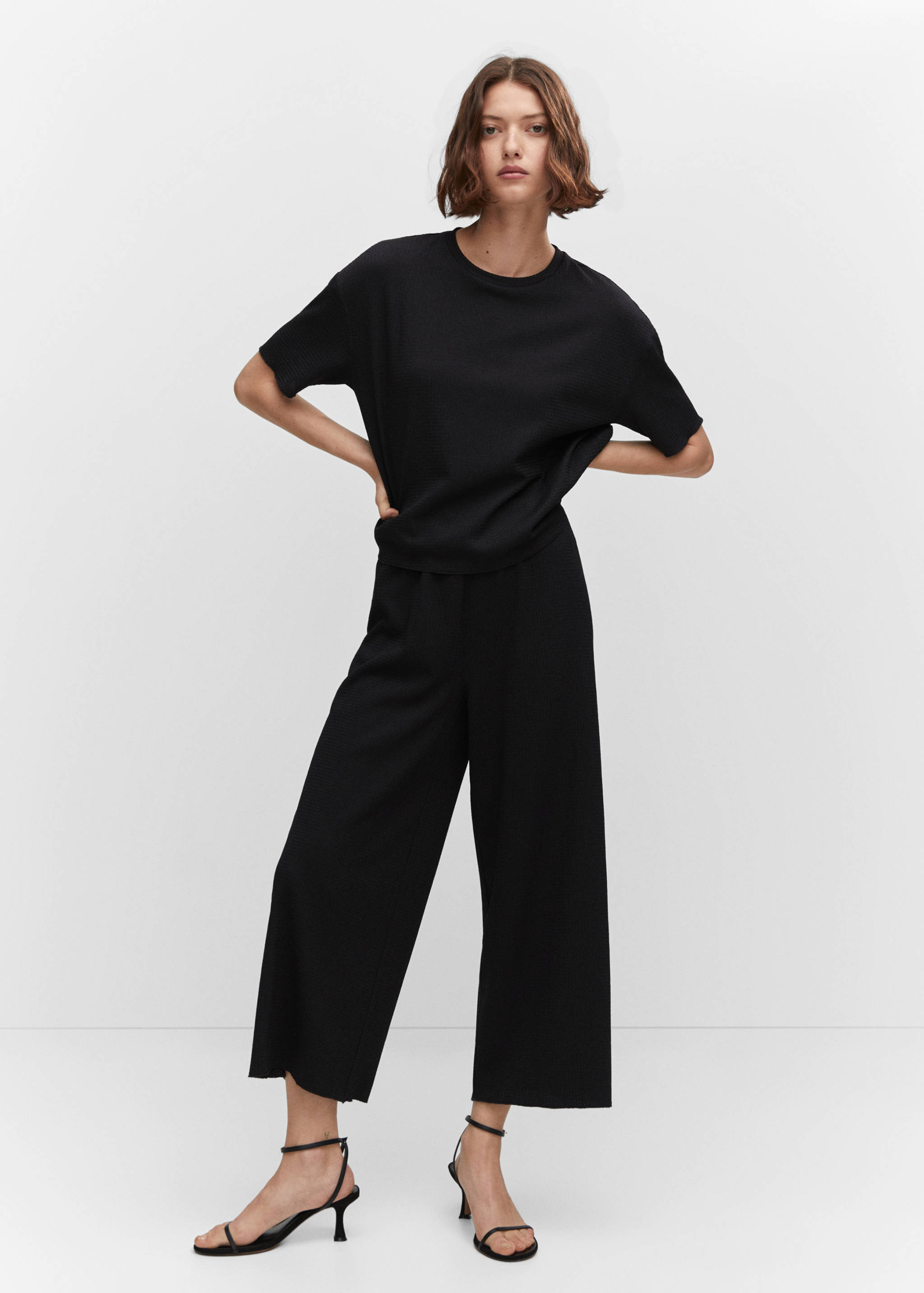 Texturiertes Oversized-T-Shirt - Allgemeine Ansicht