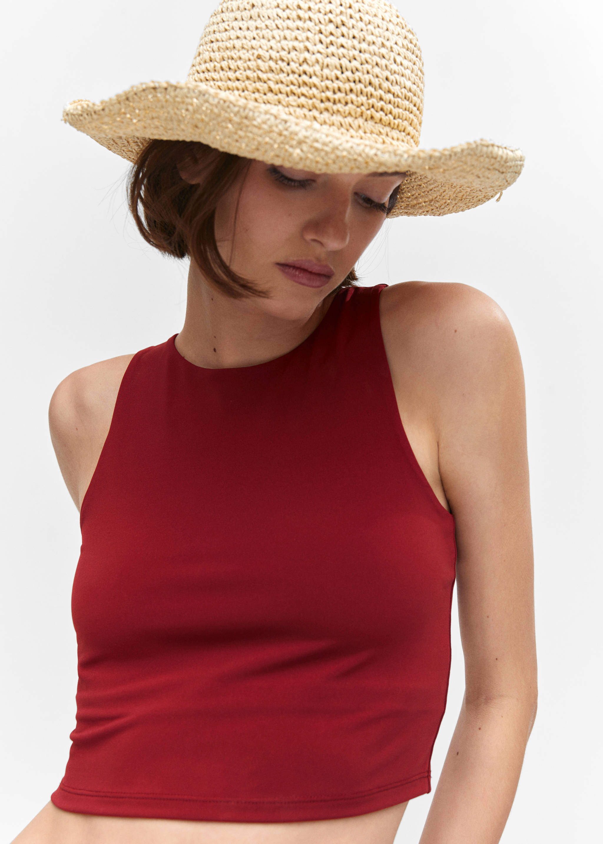 Top cropped com gola halter - Pormenor do artigo 1