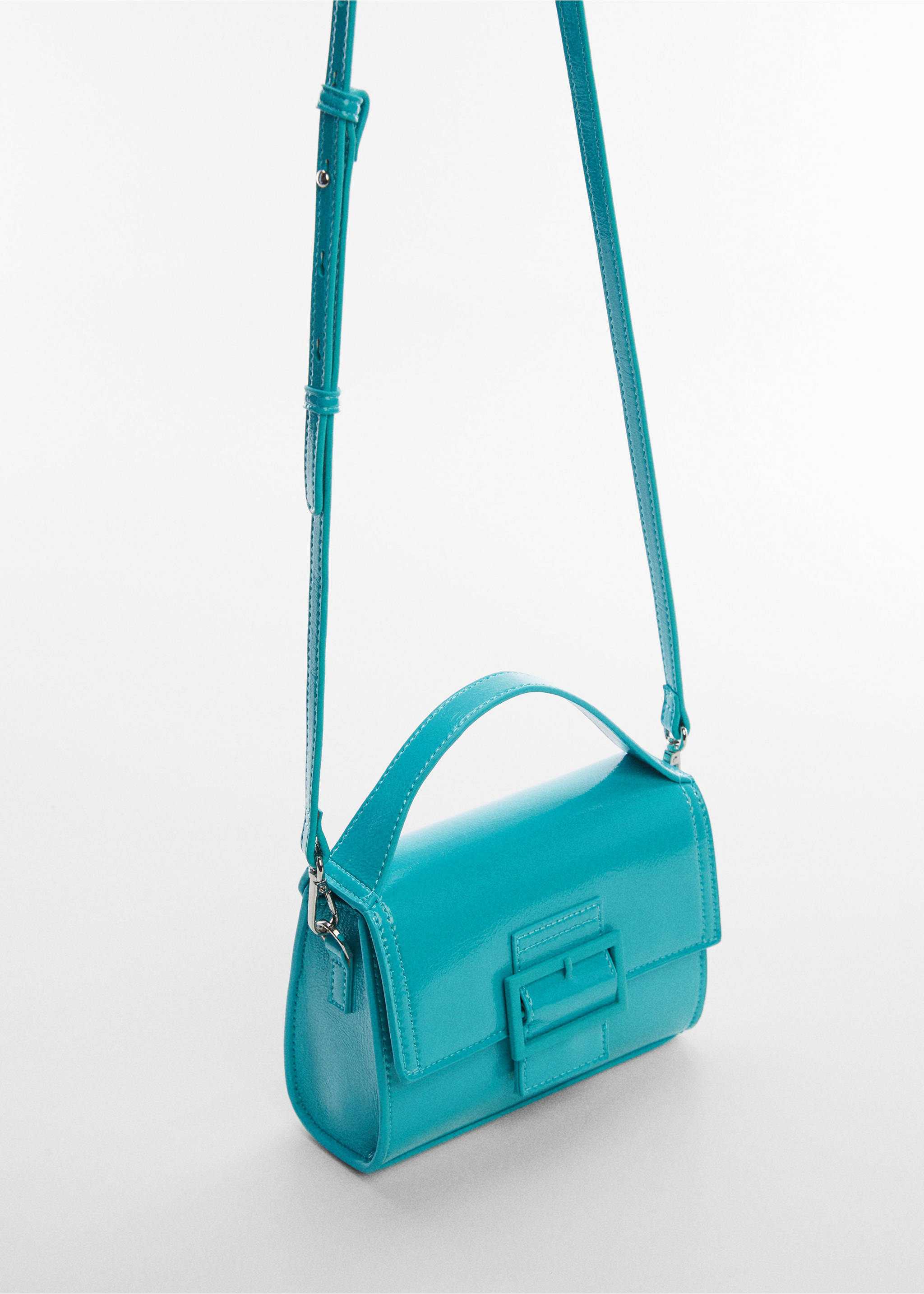 Buckled flap bag - Medium plane, Aqua Green. Ref: 57062510-00.