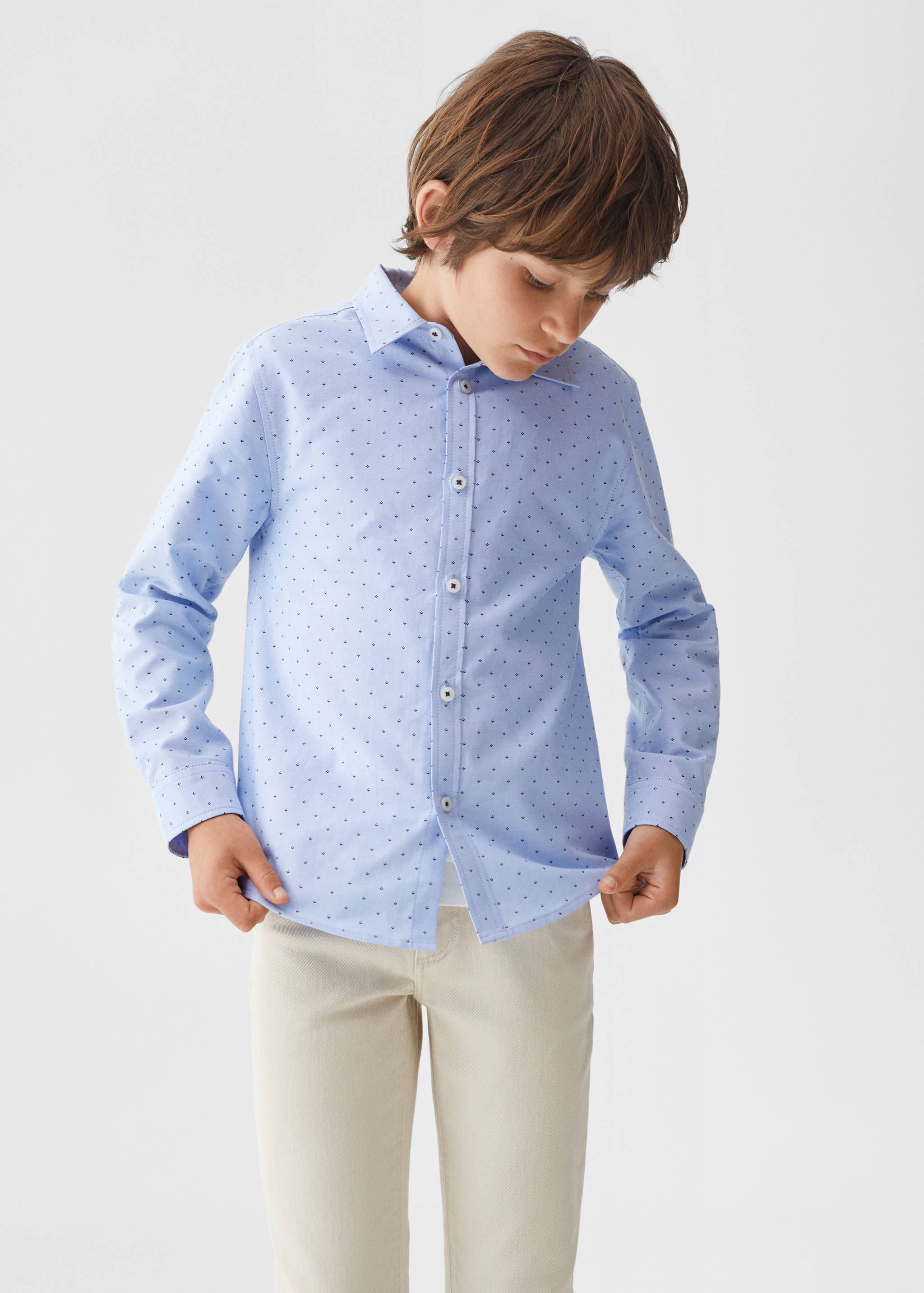 Bavlněná košile s potiskem - Náhled ve středové rovině