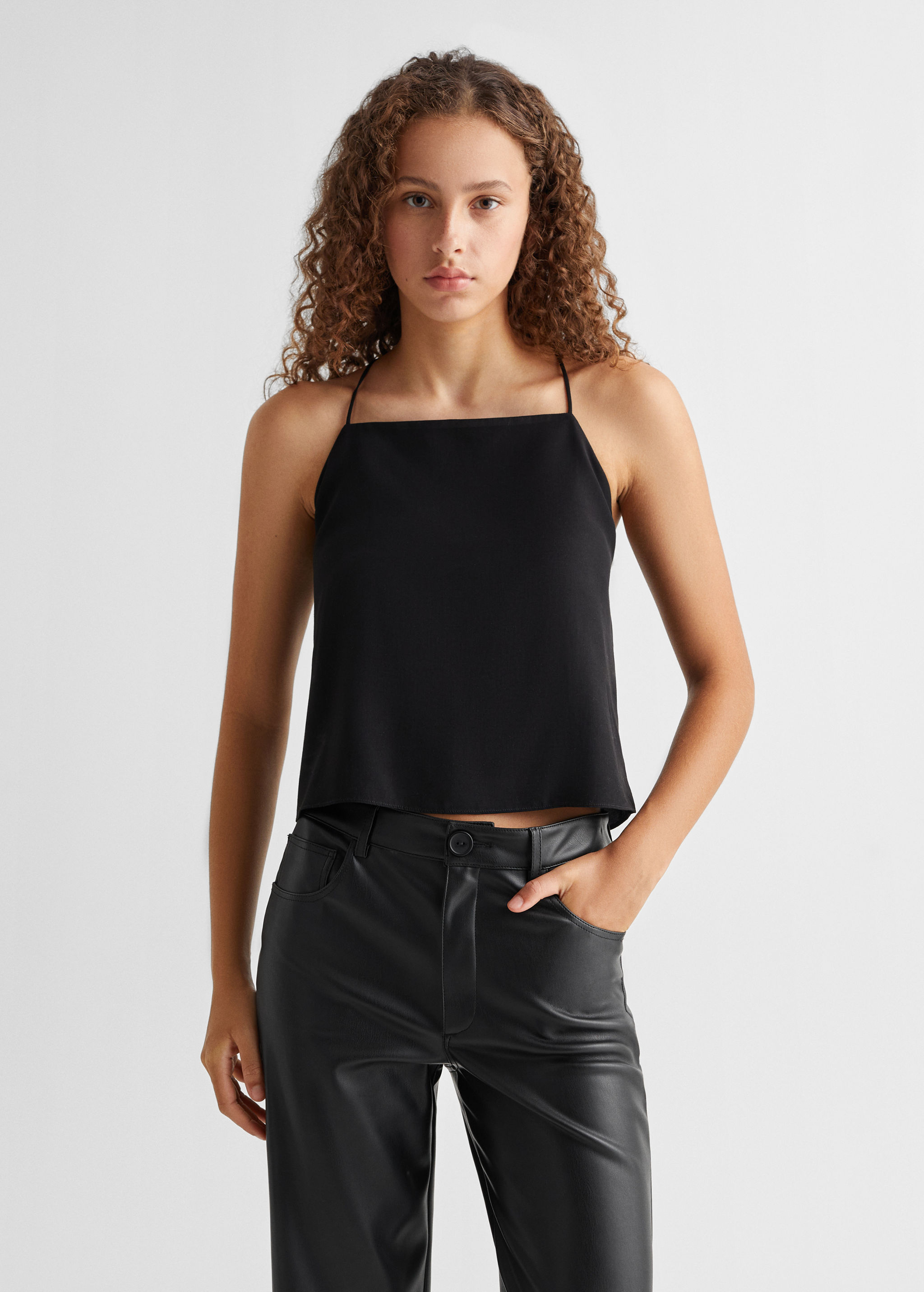 Pantalon en simili-cuir - Plan moyen
