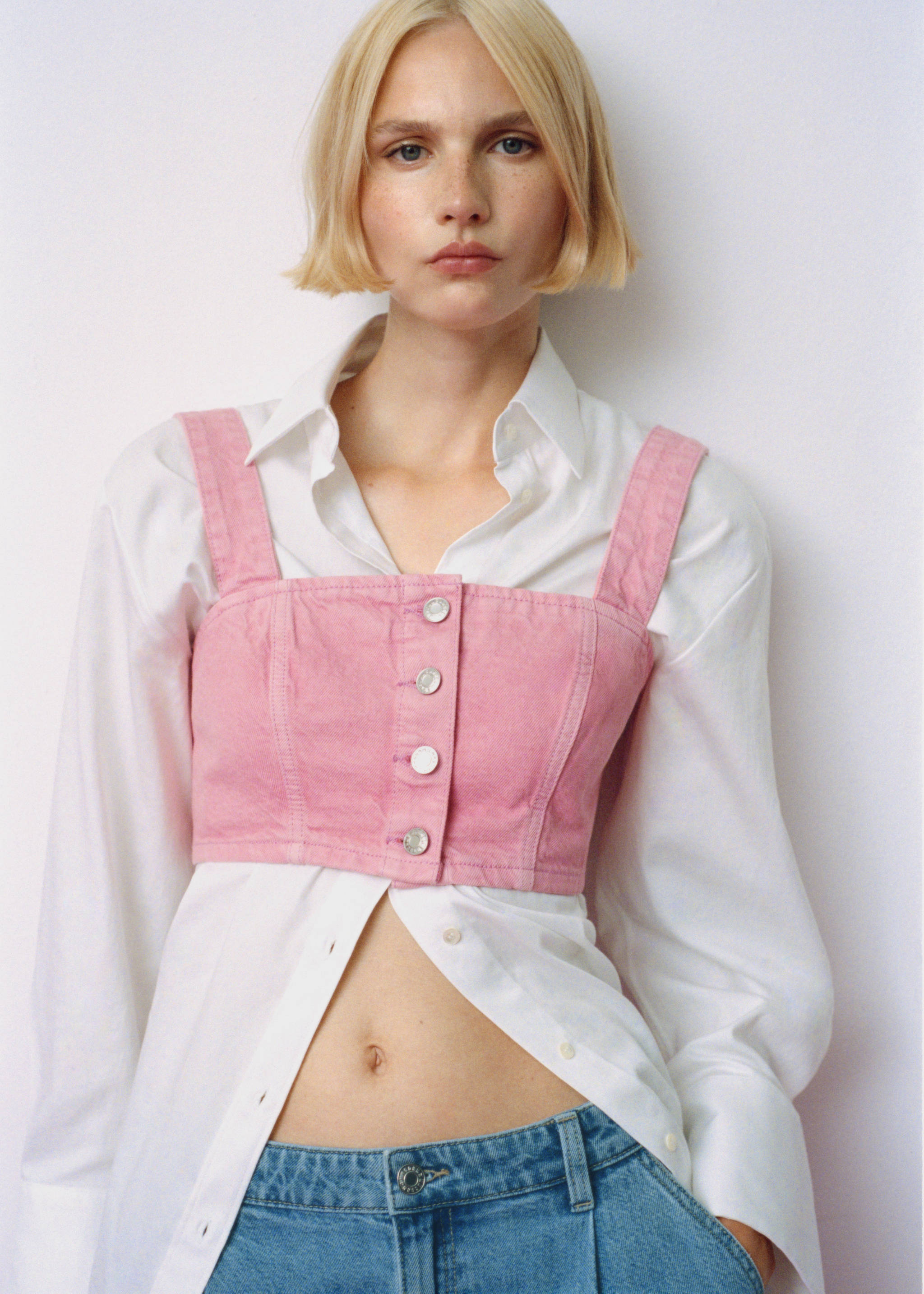 Denim crop top - Details of the article 3