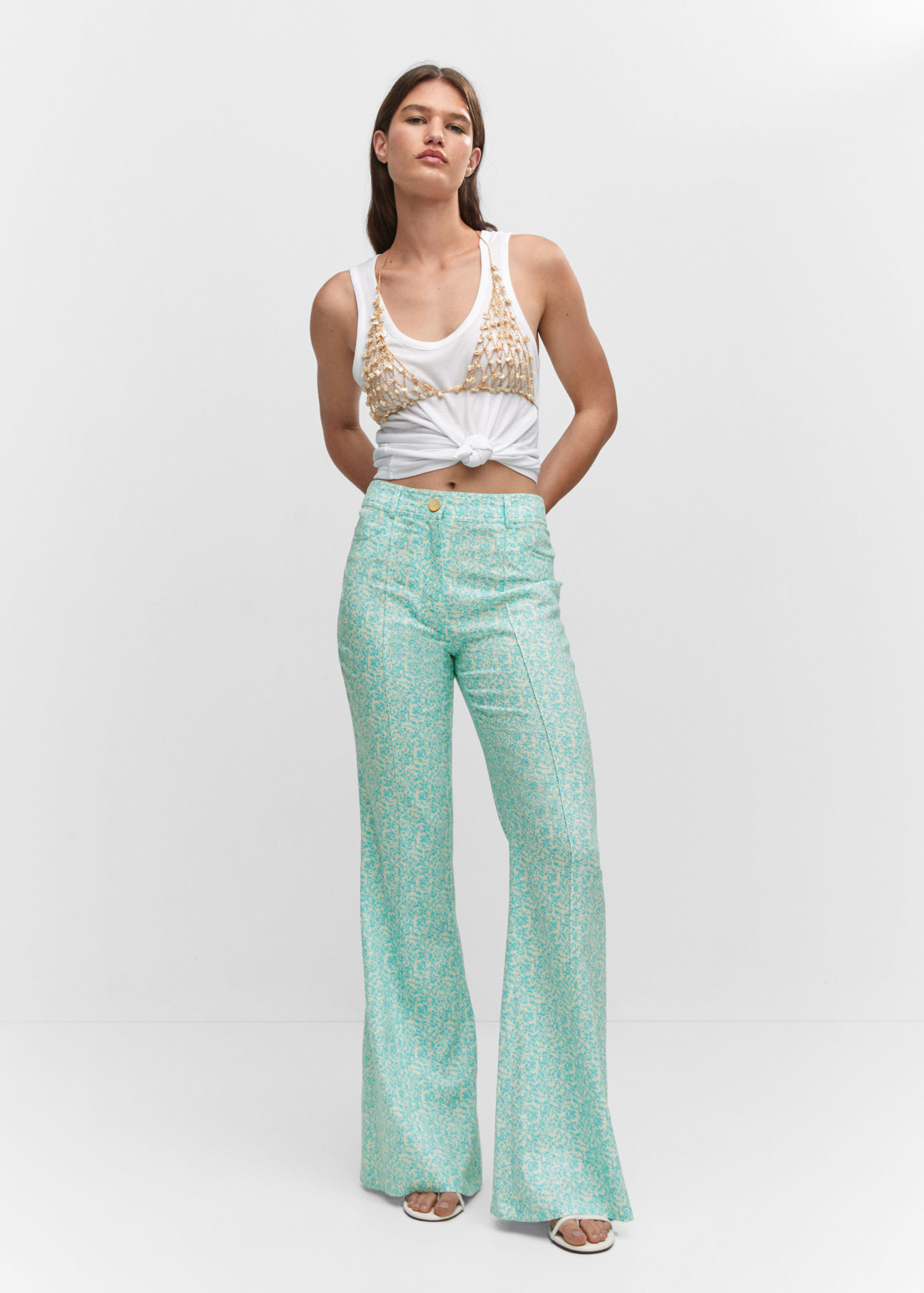 Pantalon lin fleurs - Plan général