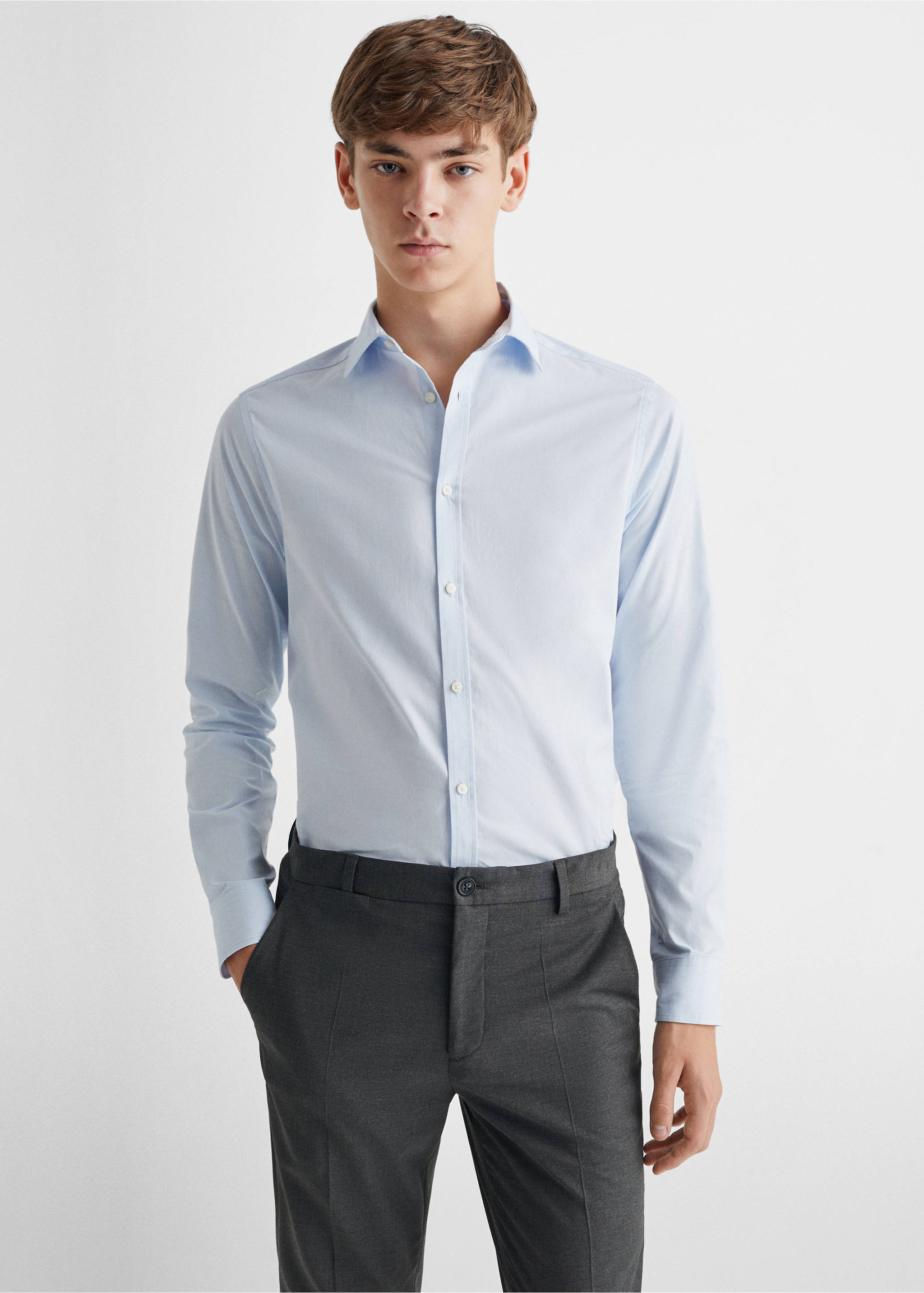 Slim Fit-Anzughose - Mittlere Ansicht, Grau. Ref: 57062885-00.