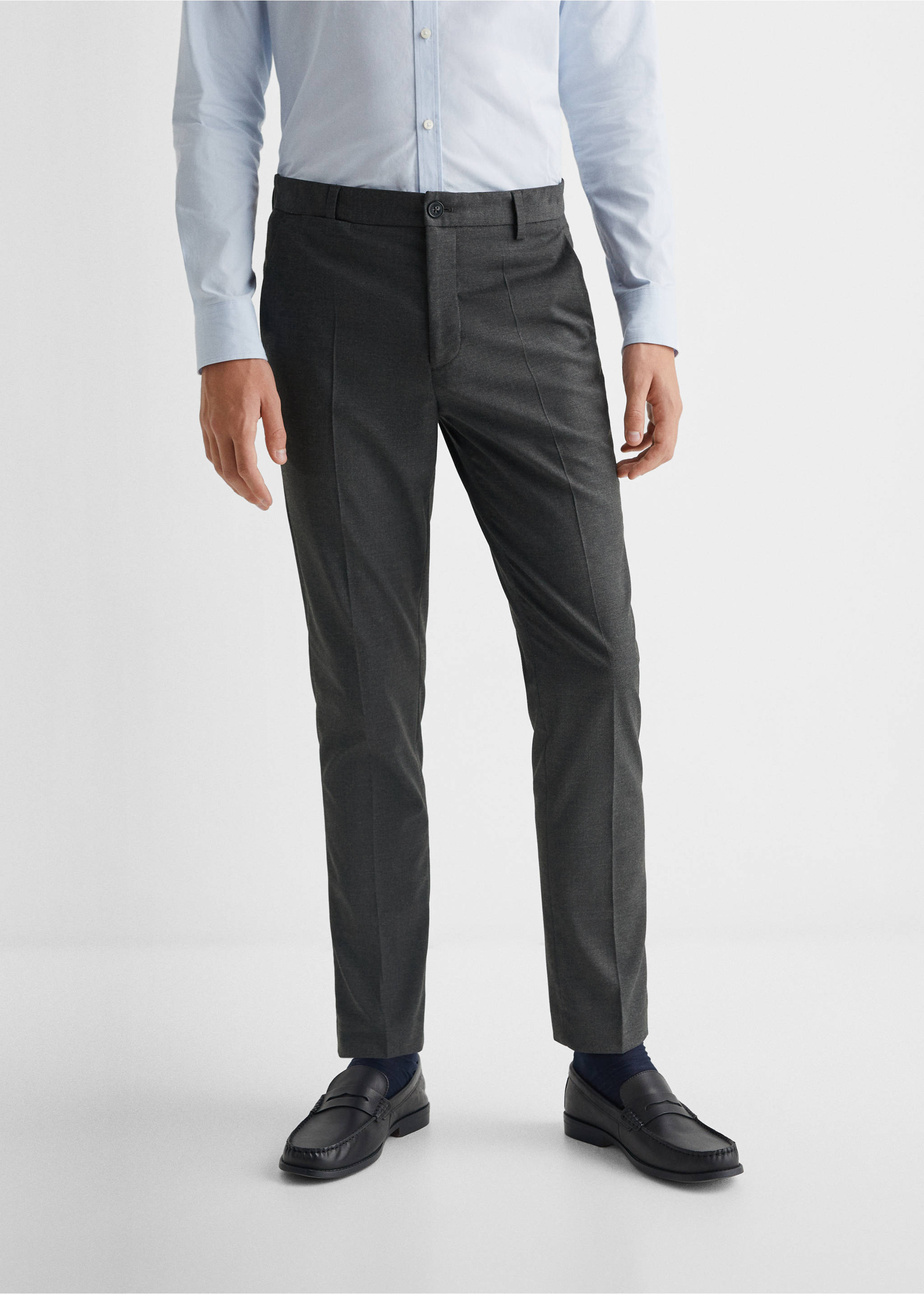 Slim Fit-Anzughose - Detail des Artikels 6, Grau. Ref: 57062885-00.