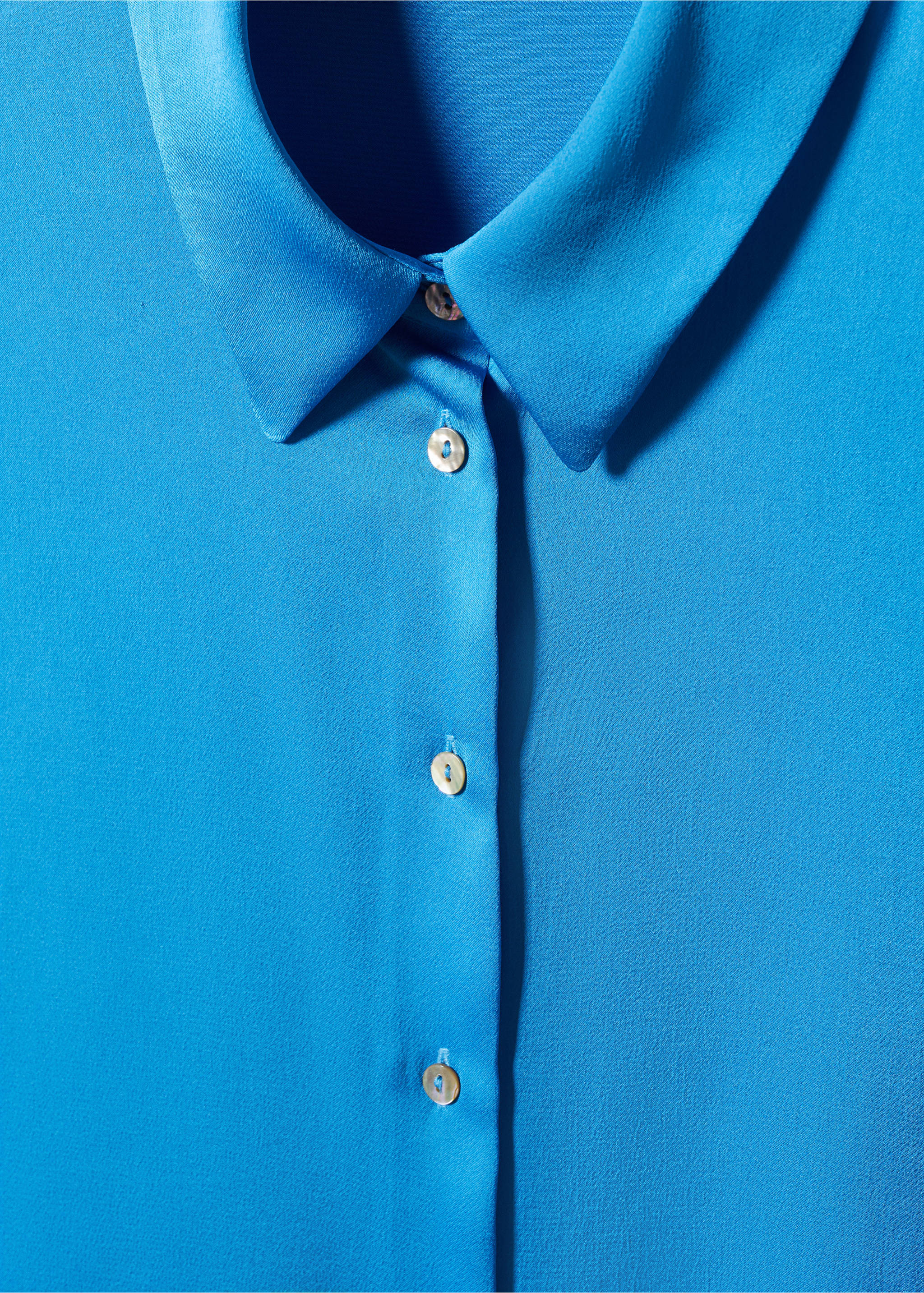 Short-sleeve button-down shirt - Details of the article 8, Blue. Ref: 57062888-00.