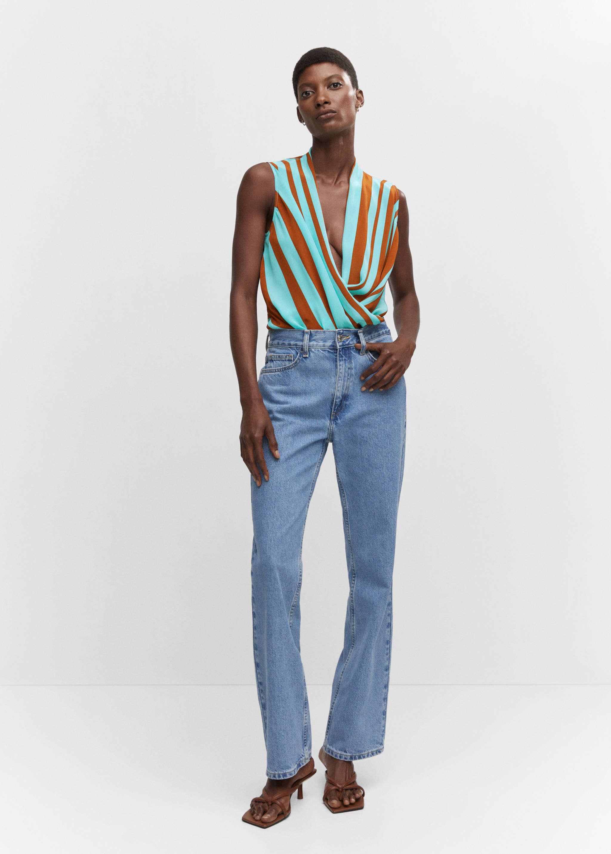 Striped wrap blouse - Details of the article 2