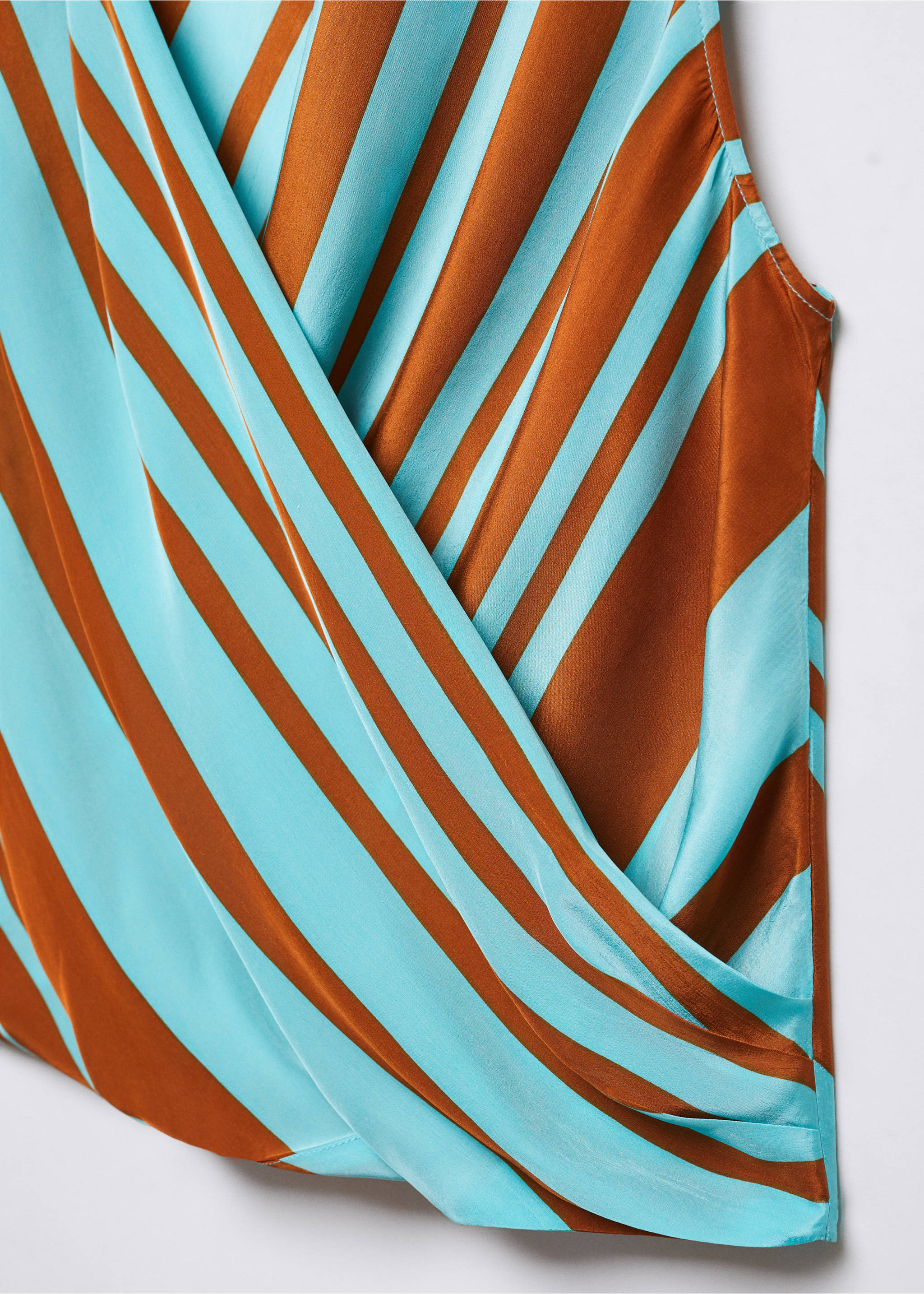 Chemisier cache-cœur à rayures - Détail de l'article 8, Turquoise. Ref: 57062889-00.