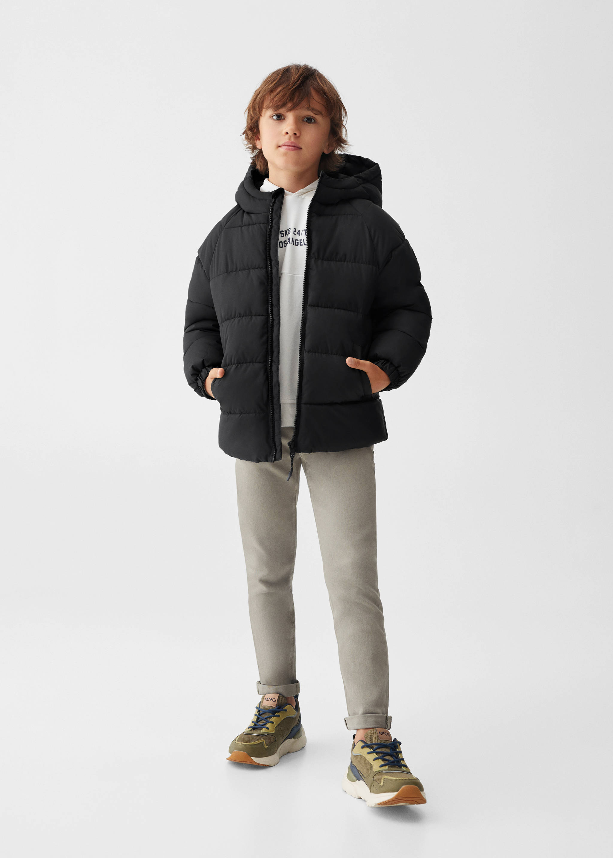 Hood puffer coat - General plane