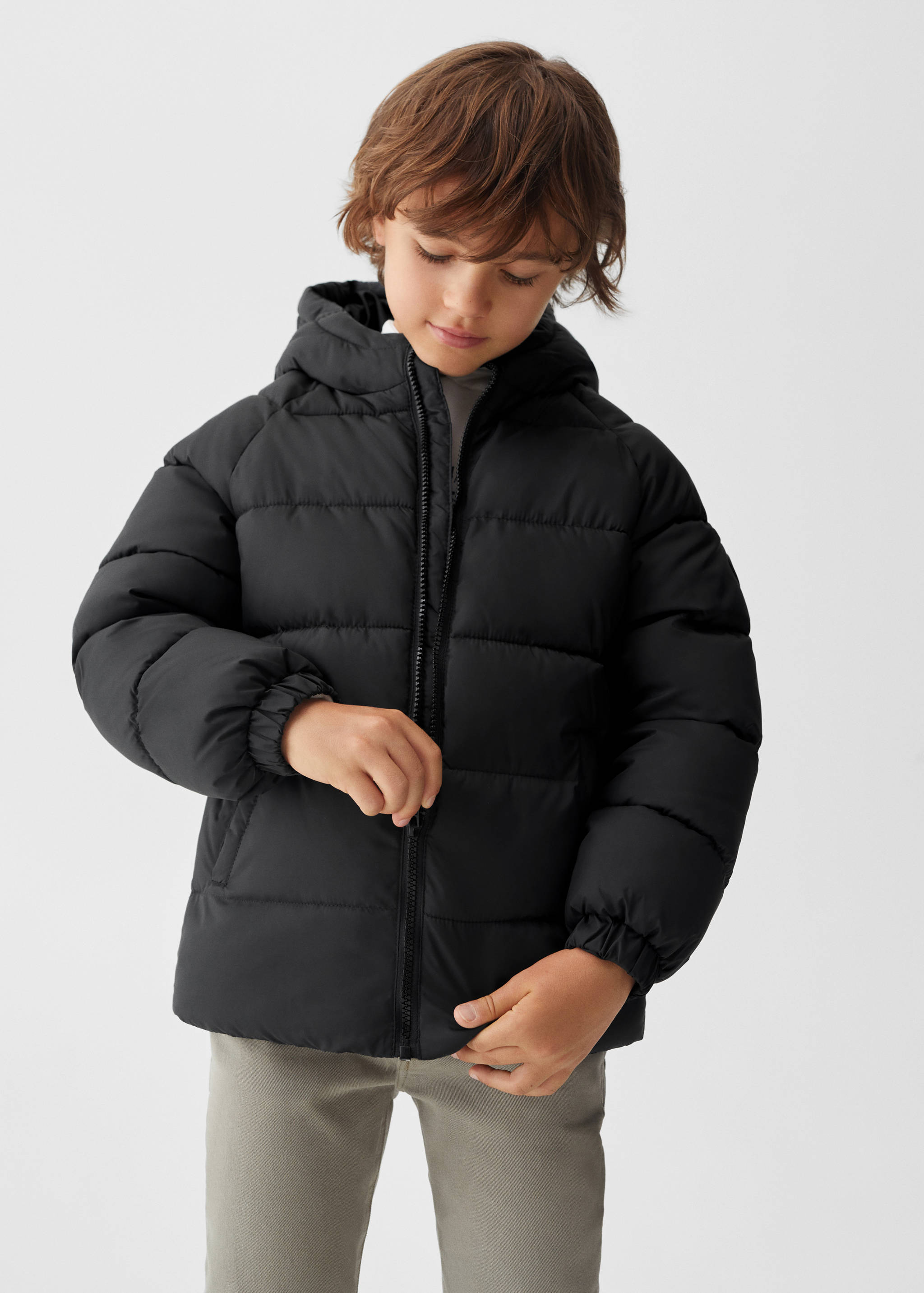 Hood puffer coat - Medium plane
