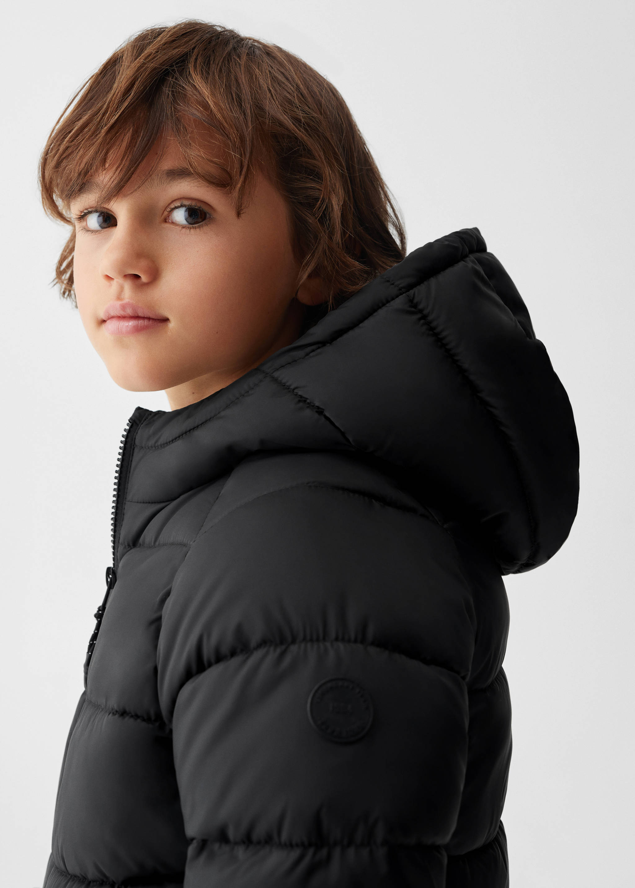 Hood puffer coat - Details of the article 1