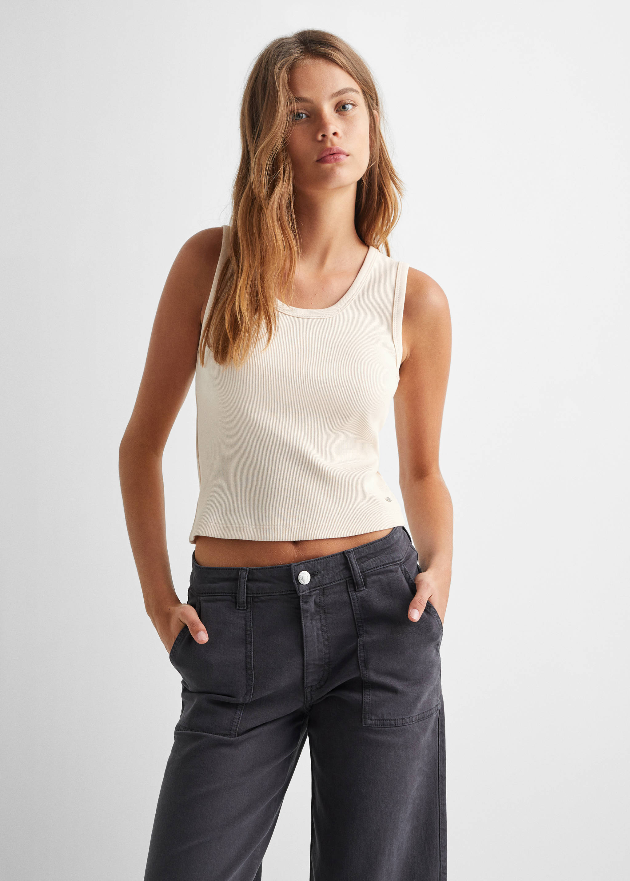 Trägershirt aus Baumwolle - Mittlere Ansicht