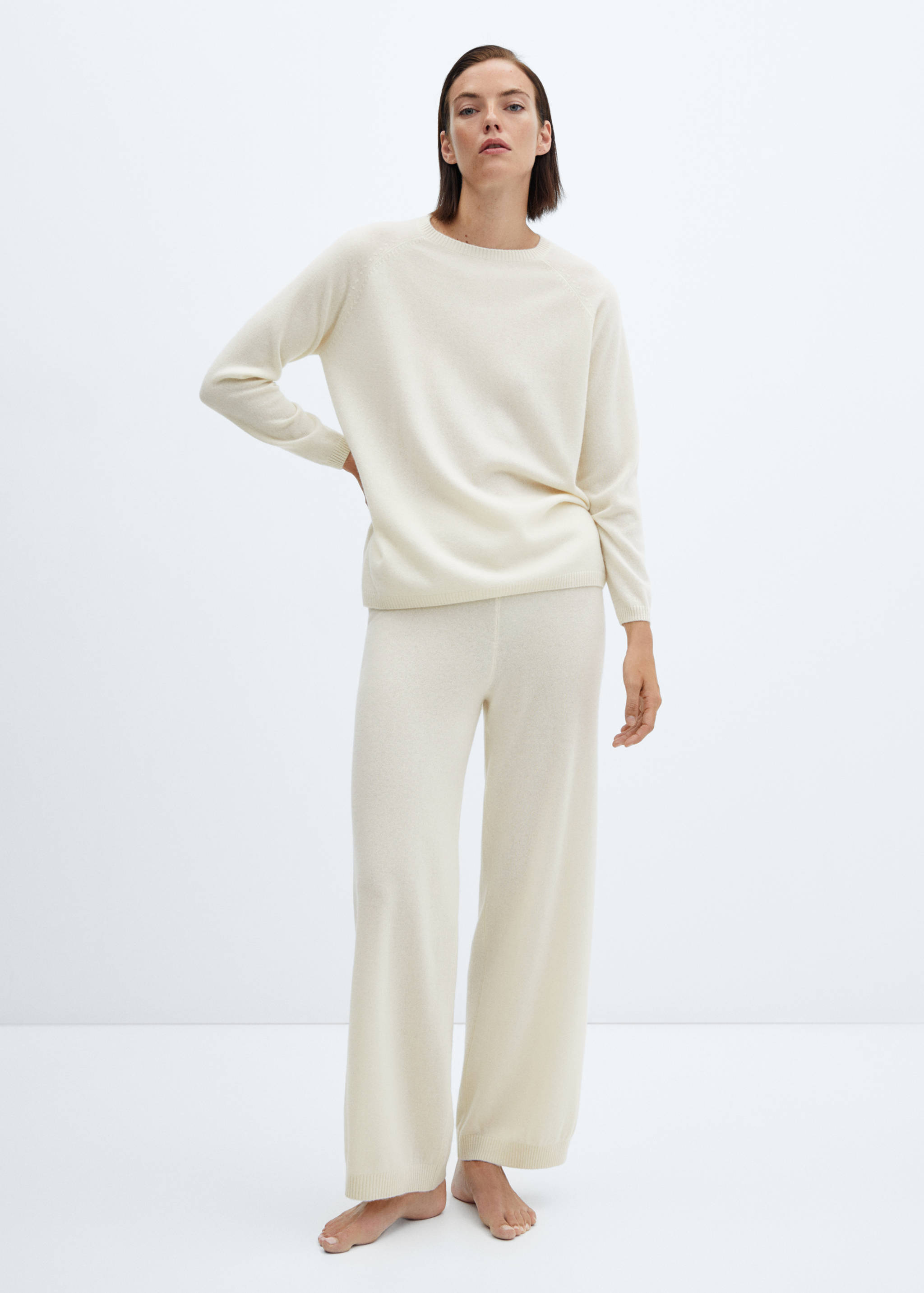 100% cashmere round-neck sweater - General plane