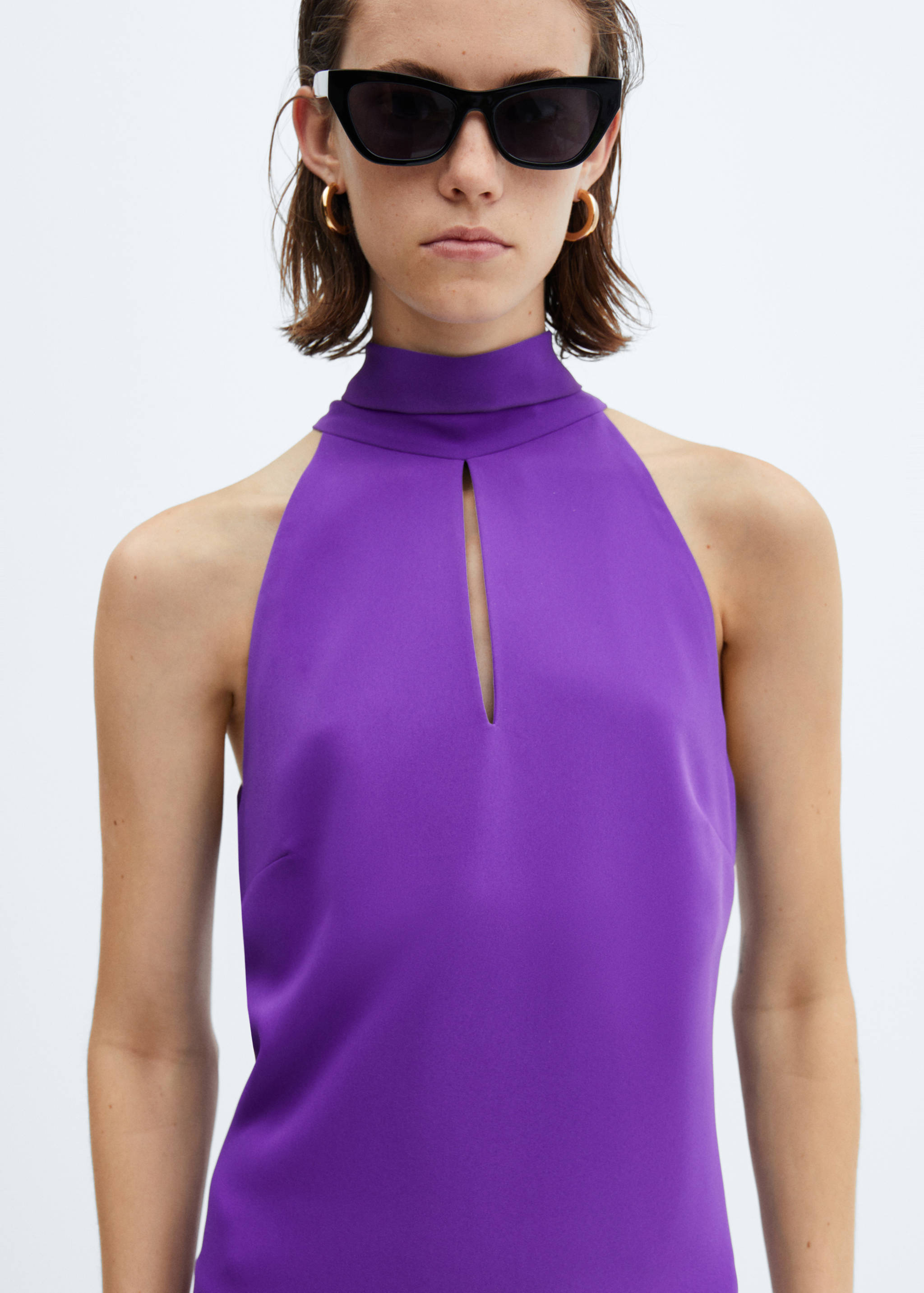 Halter-neck dress with bow - Medium plane