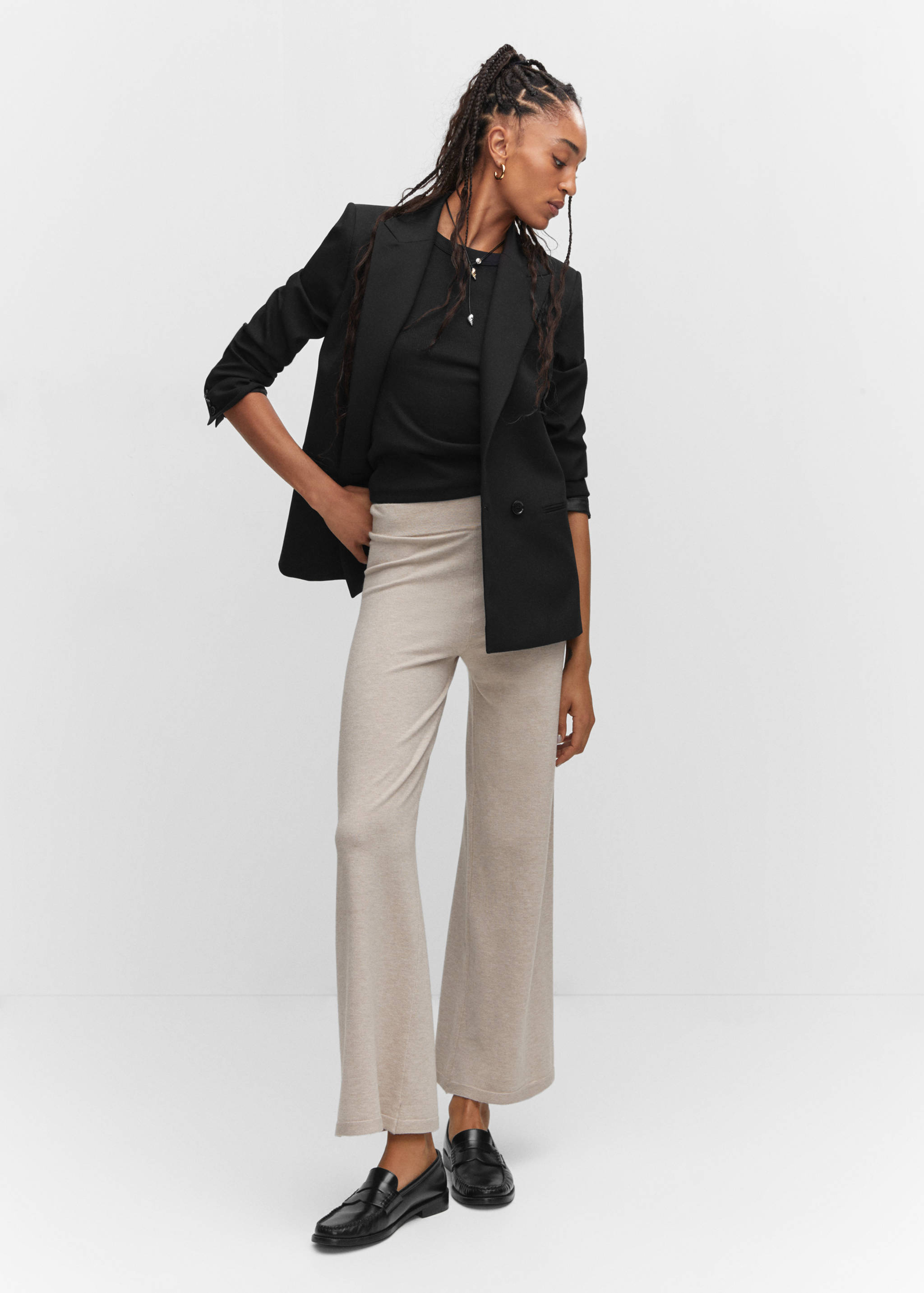 Fine-knit wideleg trousers - General plane