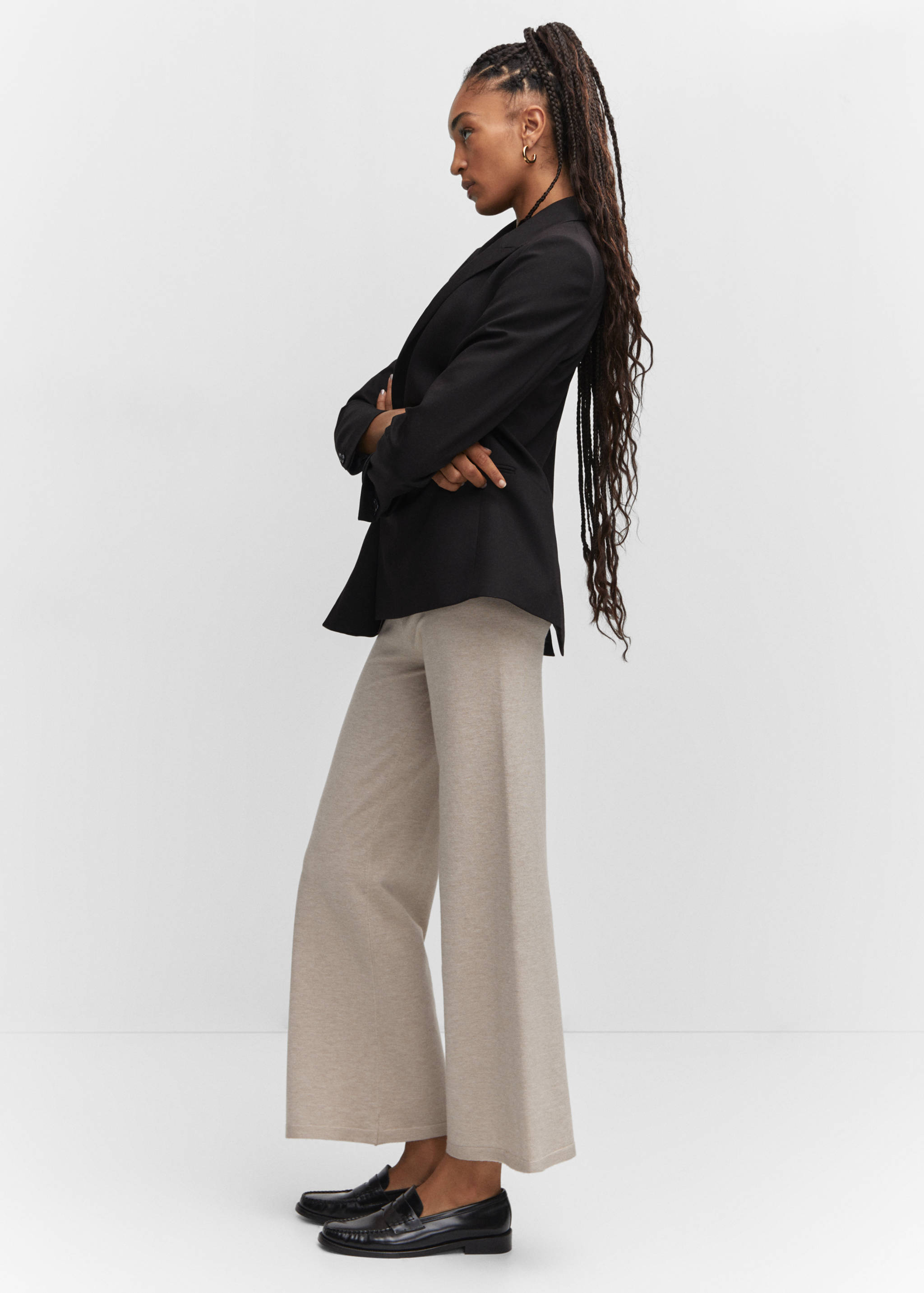 Fine-knit wideleg trousers - Details of the article 2