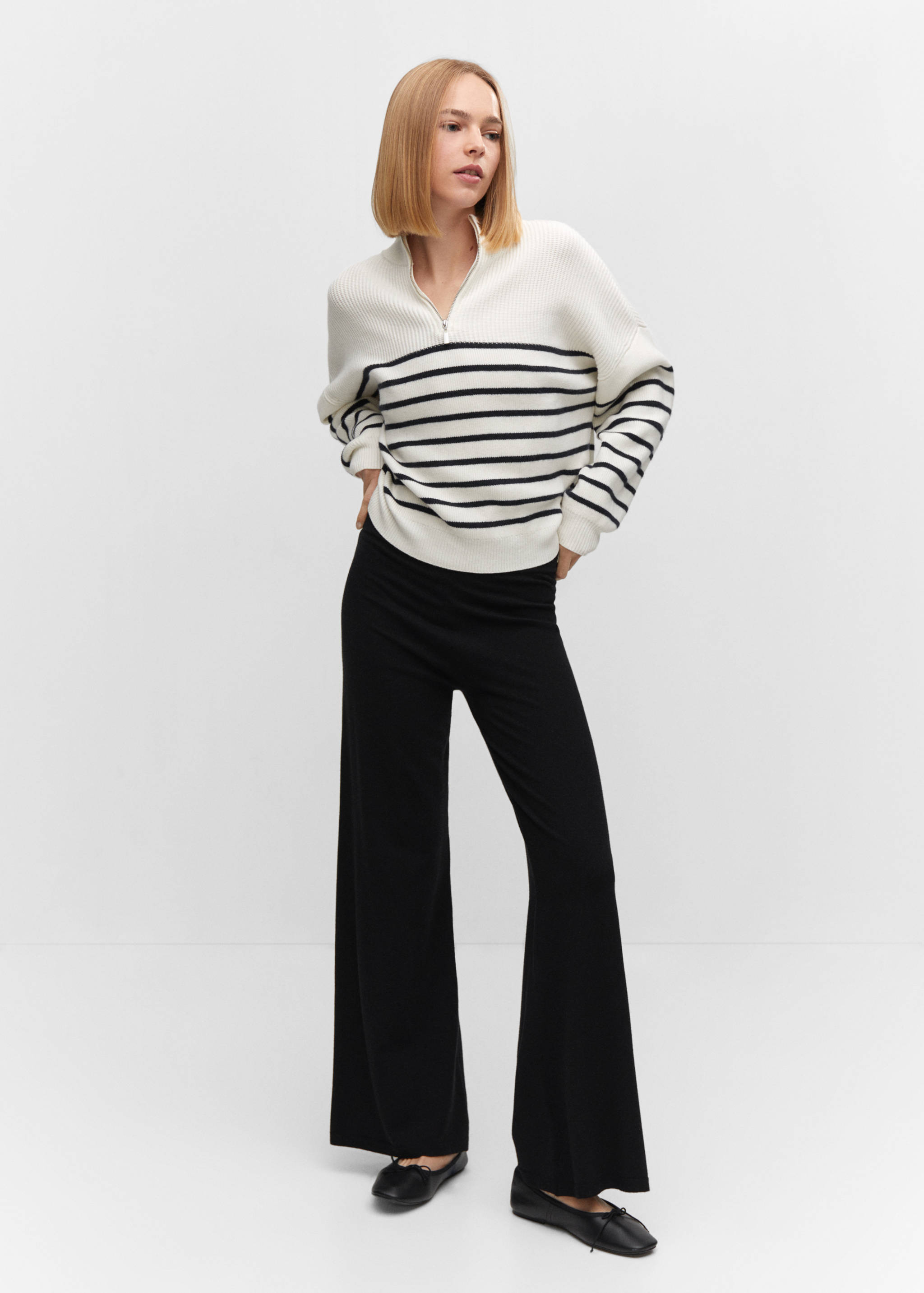 Fine-knit wideleg trousers - General plane