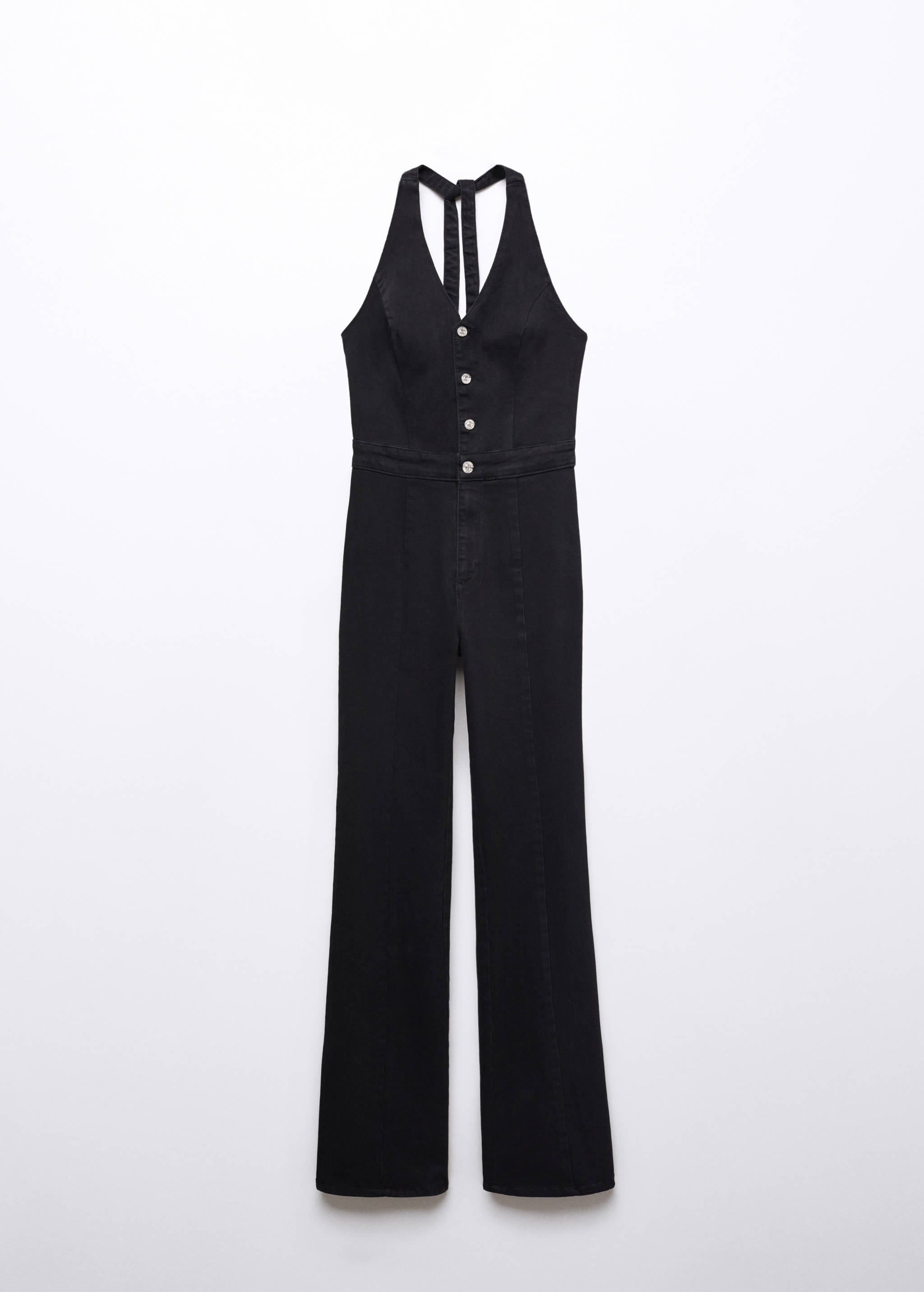 Denim halter-neck jumpsuit - Article without model