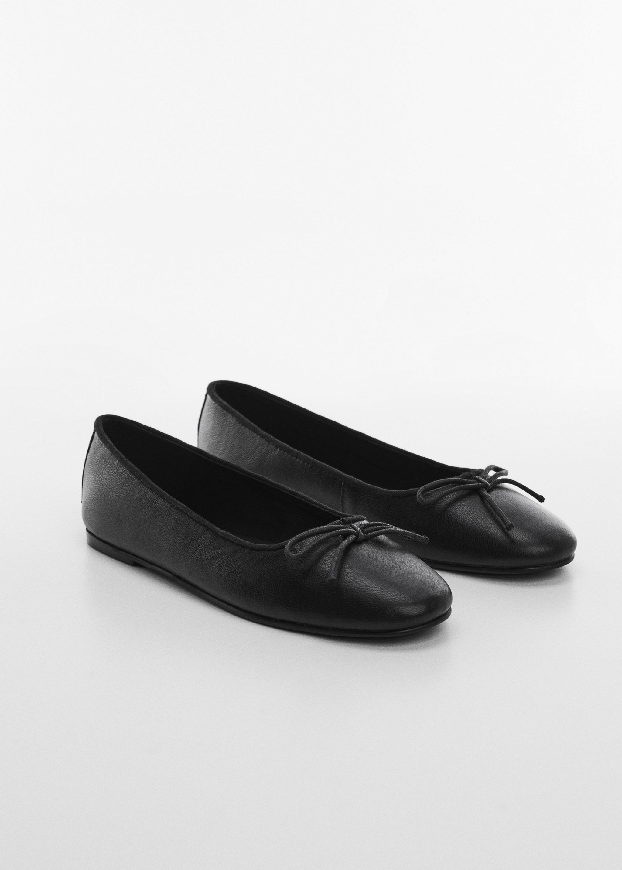 Leather ballet flats with bow - Medium plane