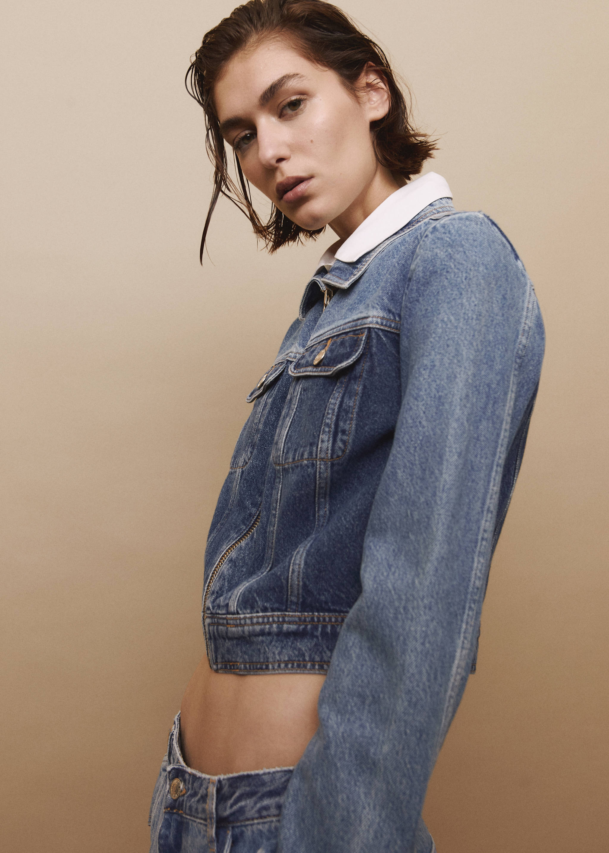 Contrast denim jacket - Details of the article 6