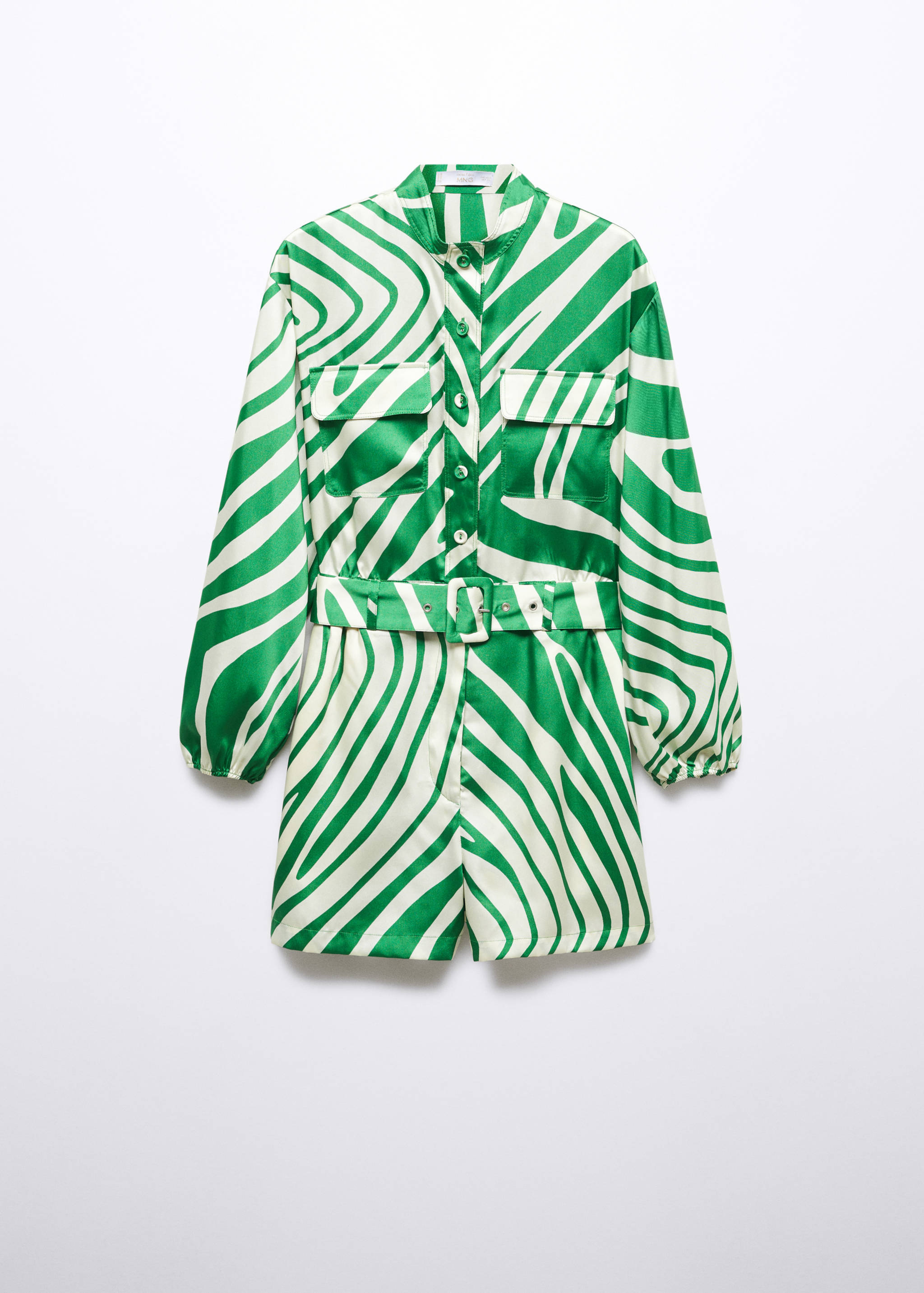 Satin jumpsuit with belt - Article without model