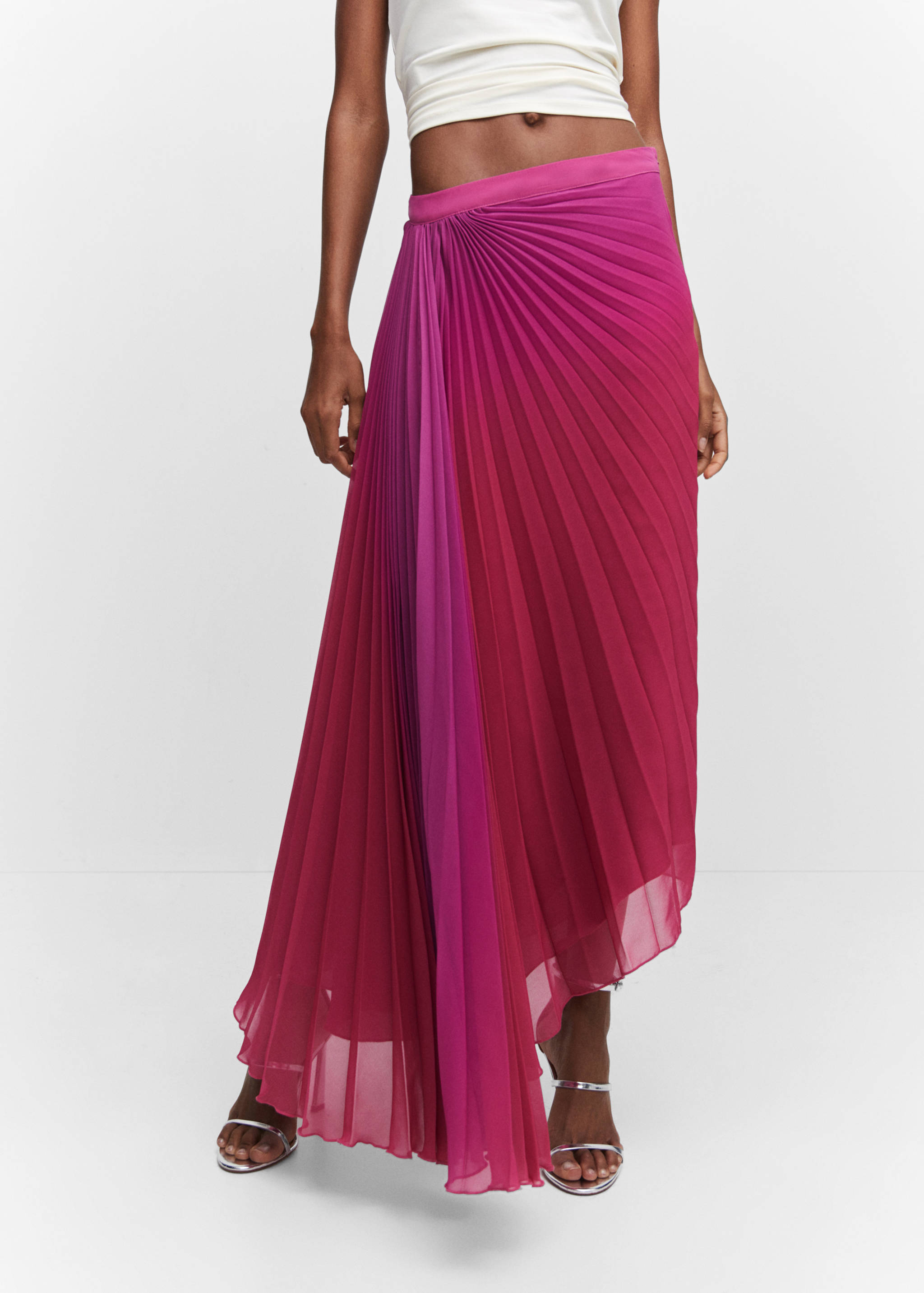 Fustă plisată asimetrică - Plan mediu