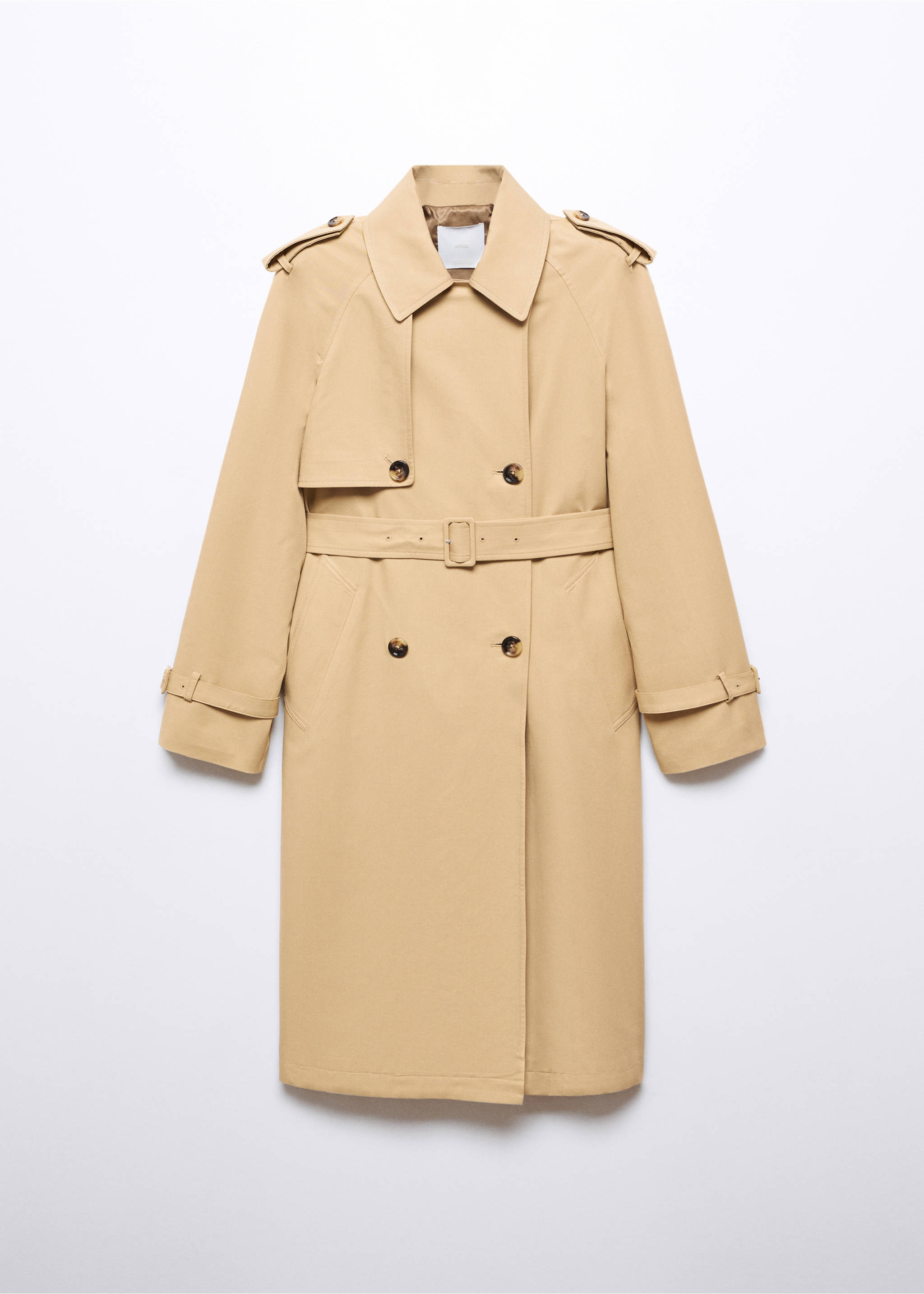 Fließender Trenchcoat mit Gürtel - Artikel ohne Model, Mittelbraun. Ref: 57064393-00.
