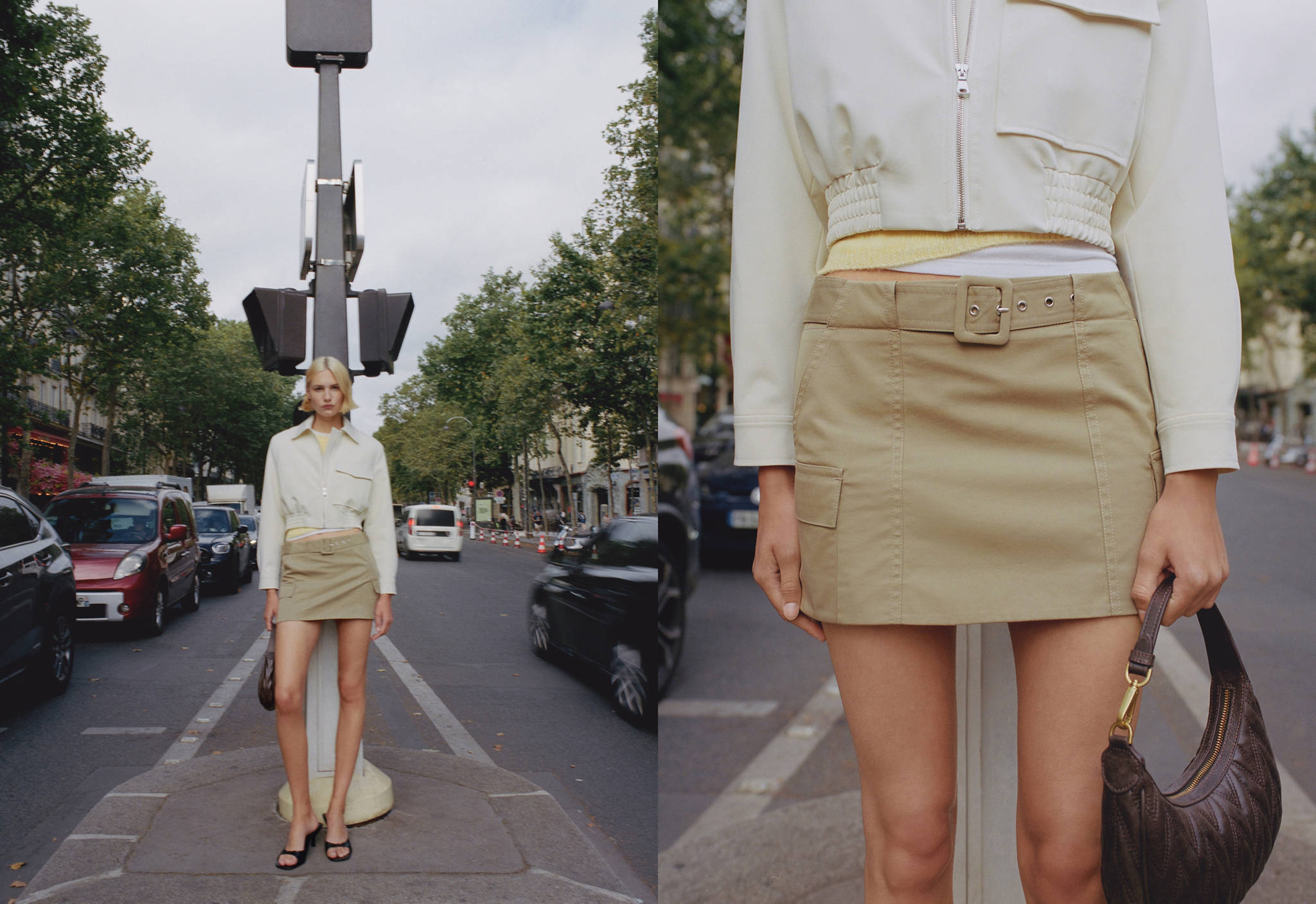 Cargo mini-skirt with belt - Panoramic plane