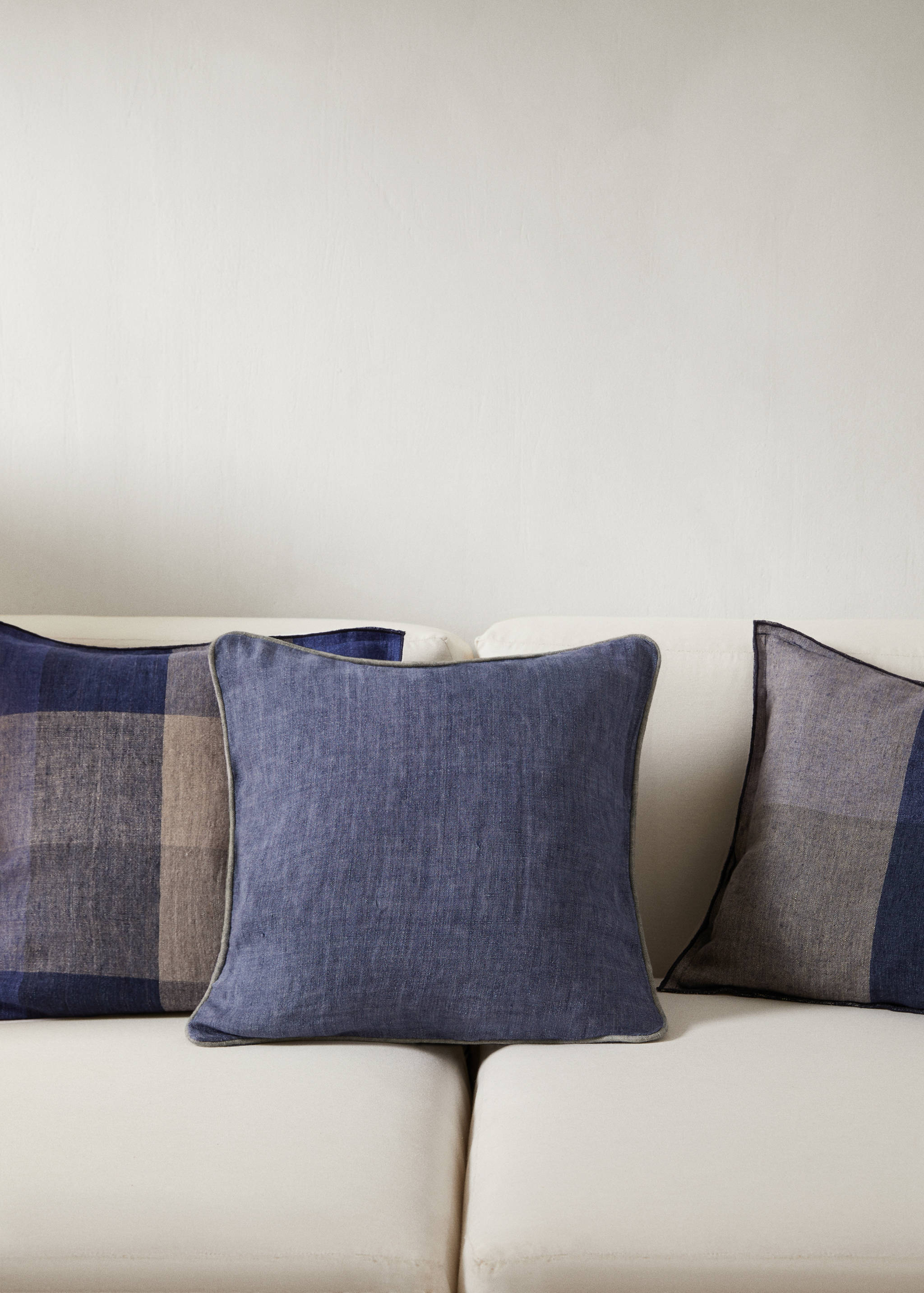 Housse coussin lin denim 45x45 cm - Plan général