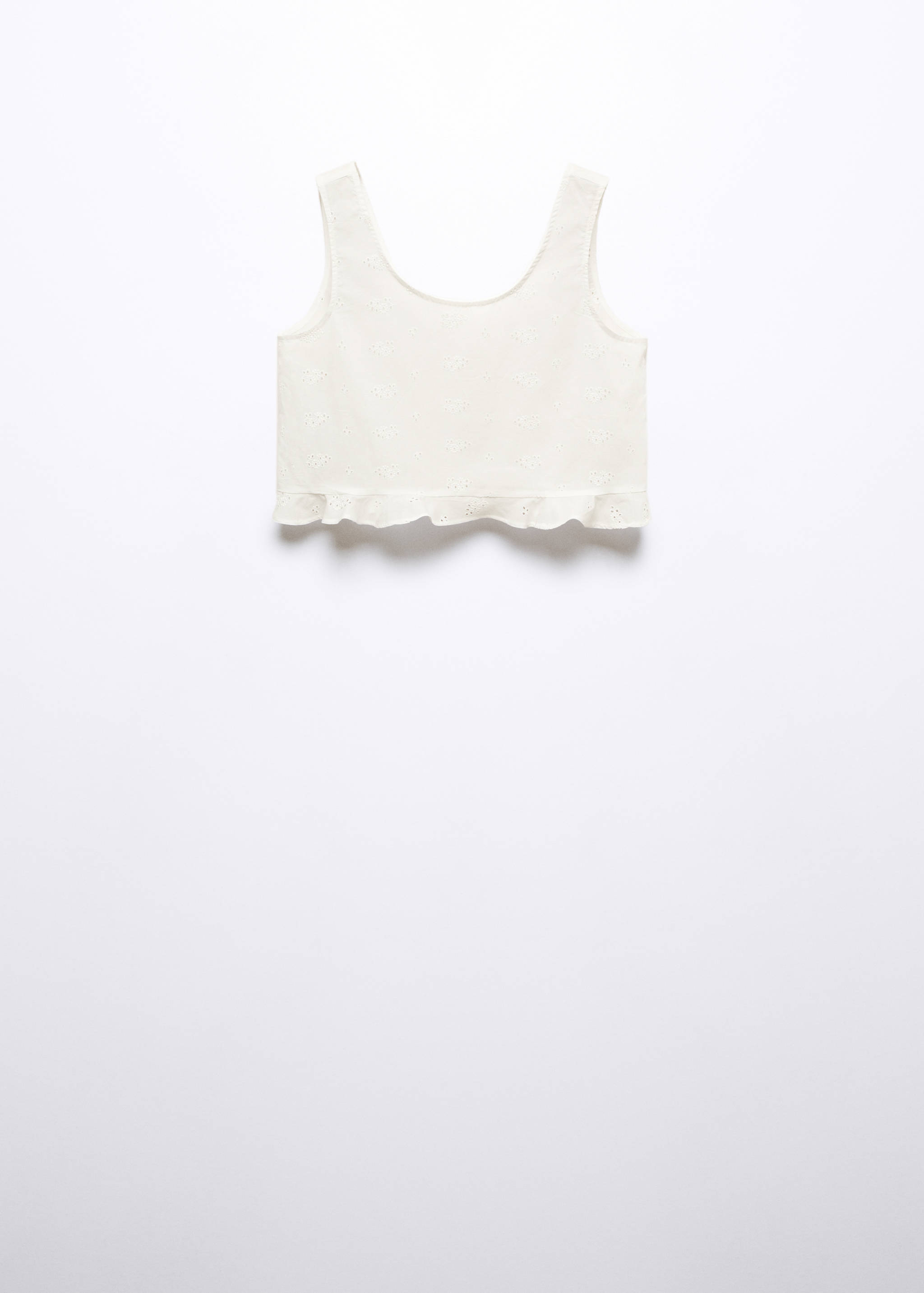 Cotton pyjama top with openwork details - Article without model